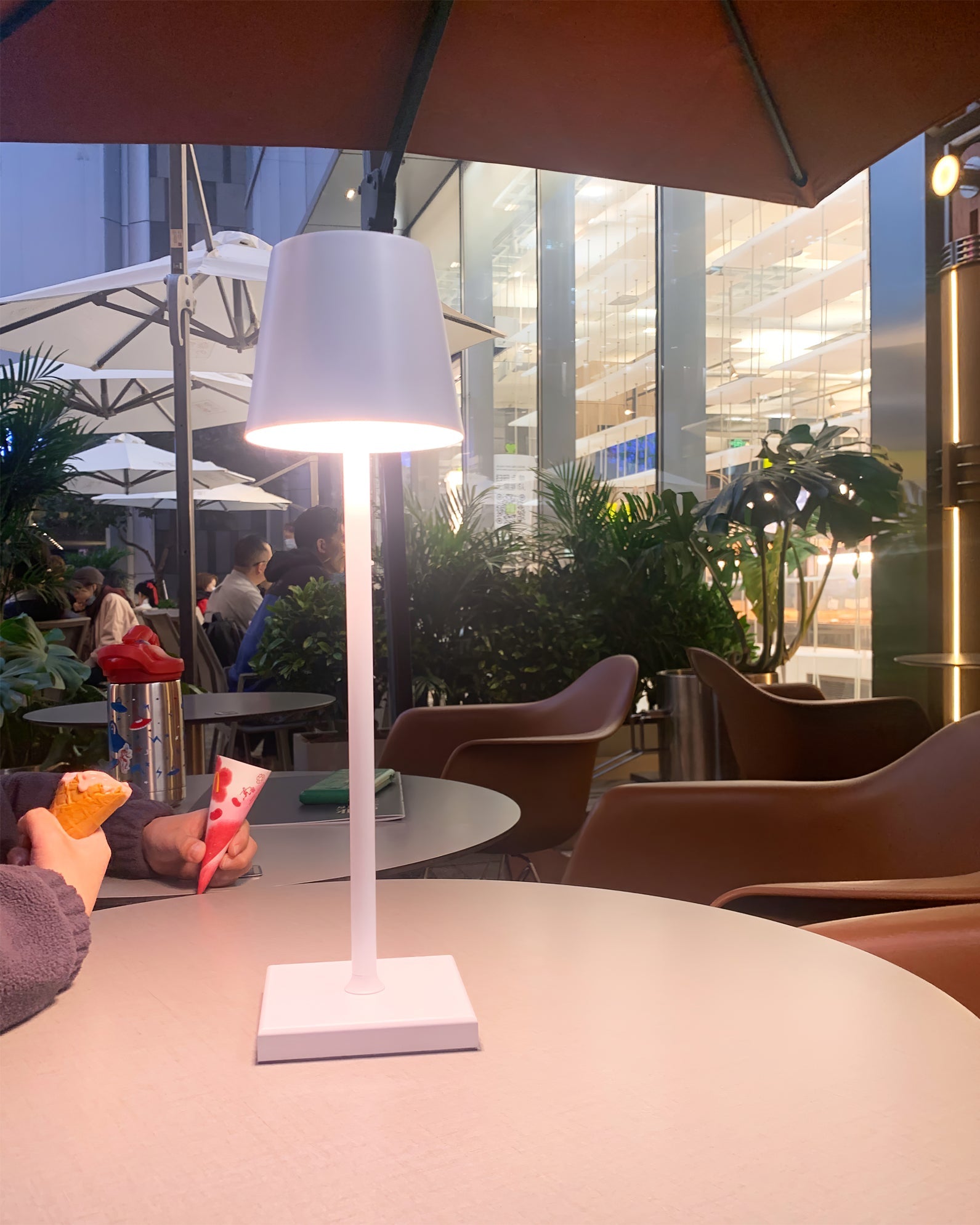 Portable LED Table Lamp Dimmable Metal Light for Indoor & Outdoor Use