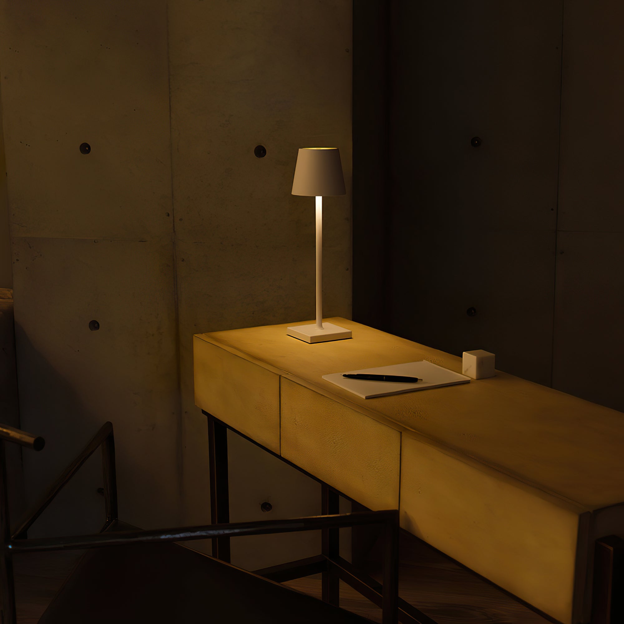 Portable LED Table Lamp Dimmable Metal Light for Indoor & Outdoor Use
