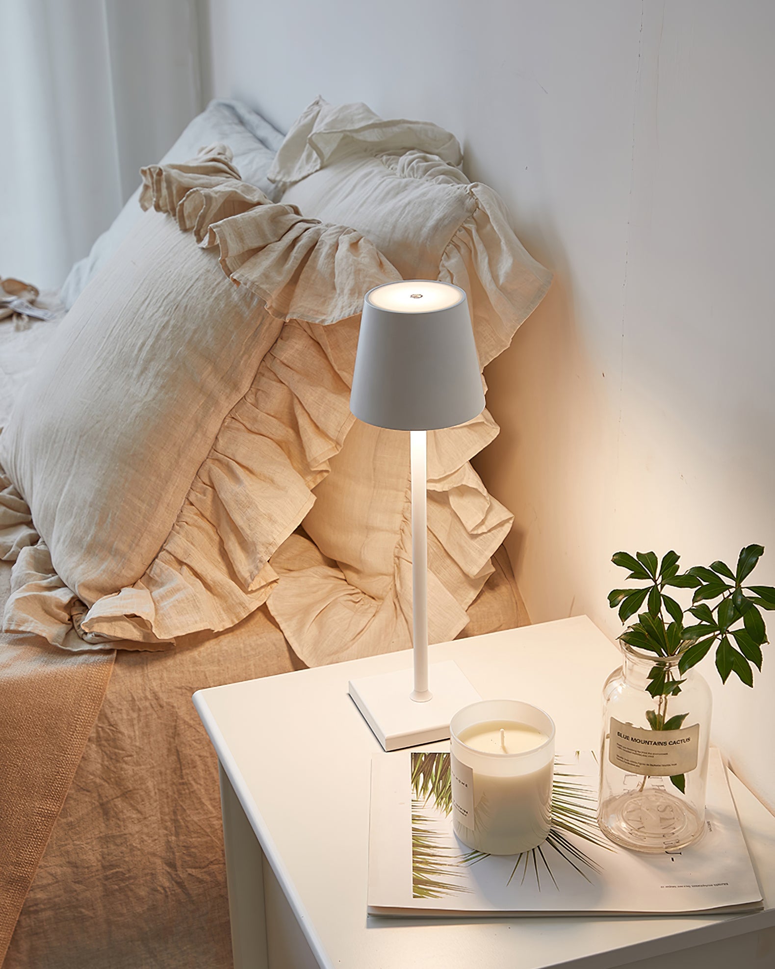 Portable LED Table Lamp Dimmable Metal Light for Indoor & Outdoor Use
