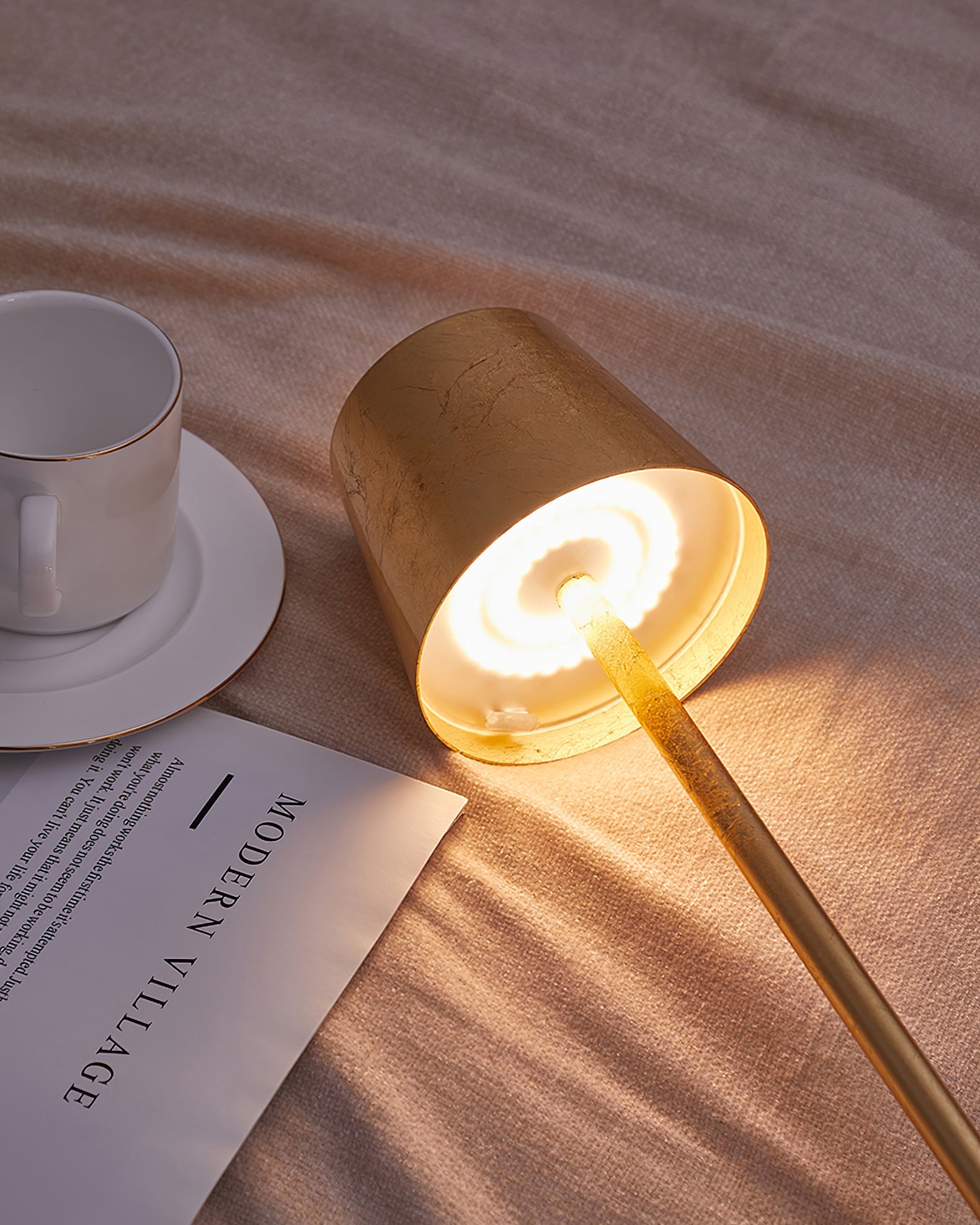 Portable LED Table Lamp Dimmable Metal Light for Indoor & Outdoor Use