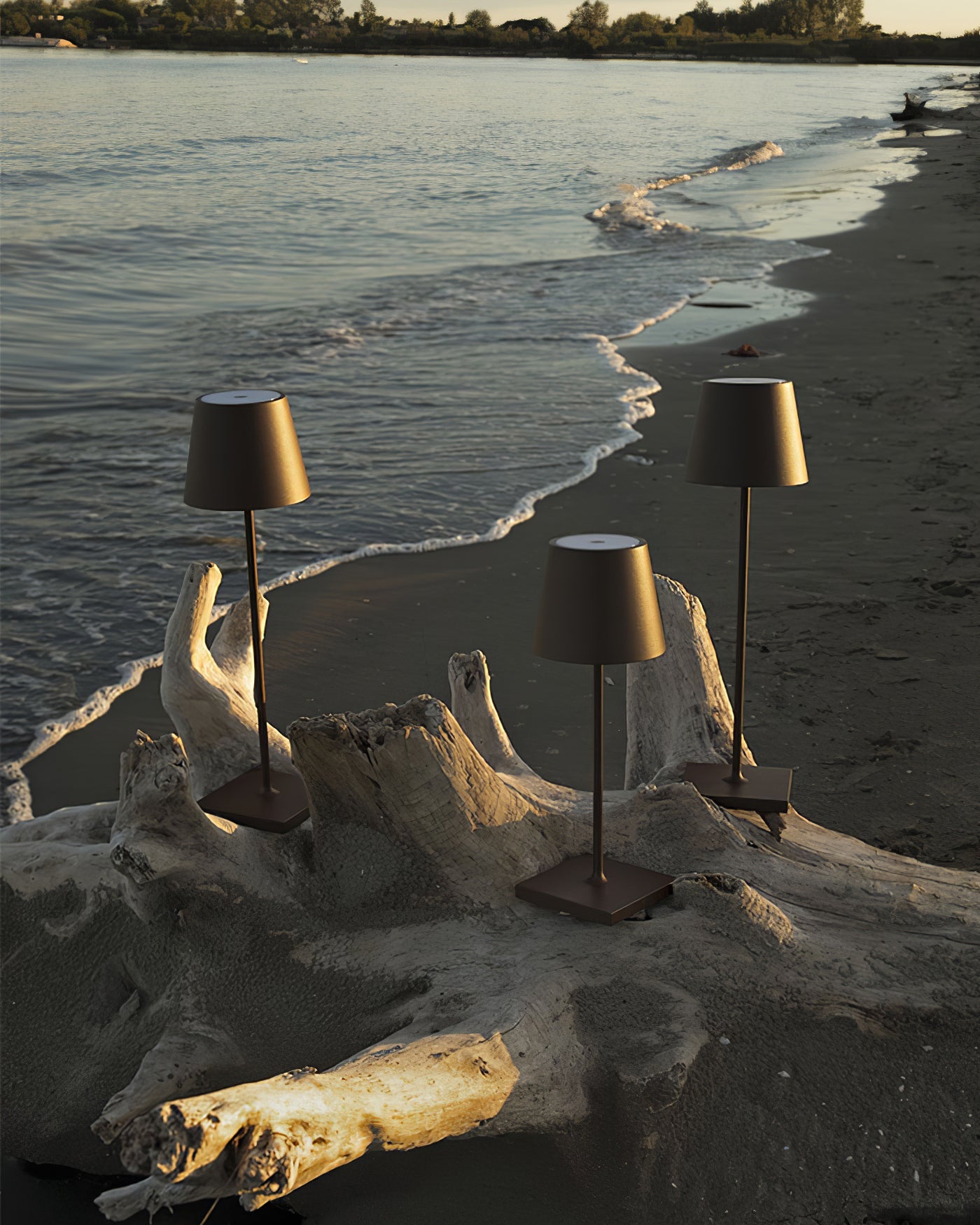 Portable LED Table Lamp Dimmable Metal Light for Indoor & Outdoor Use