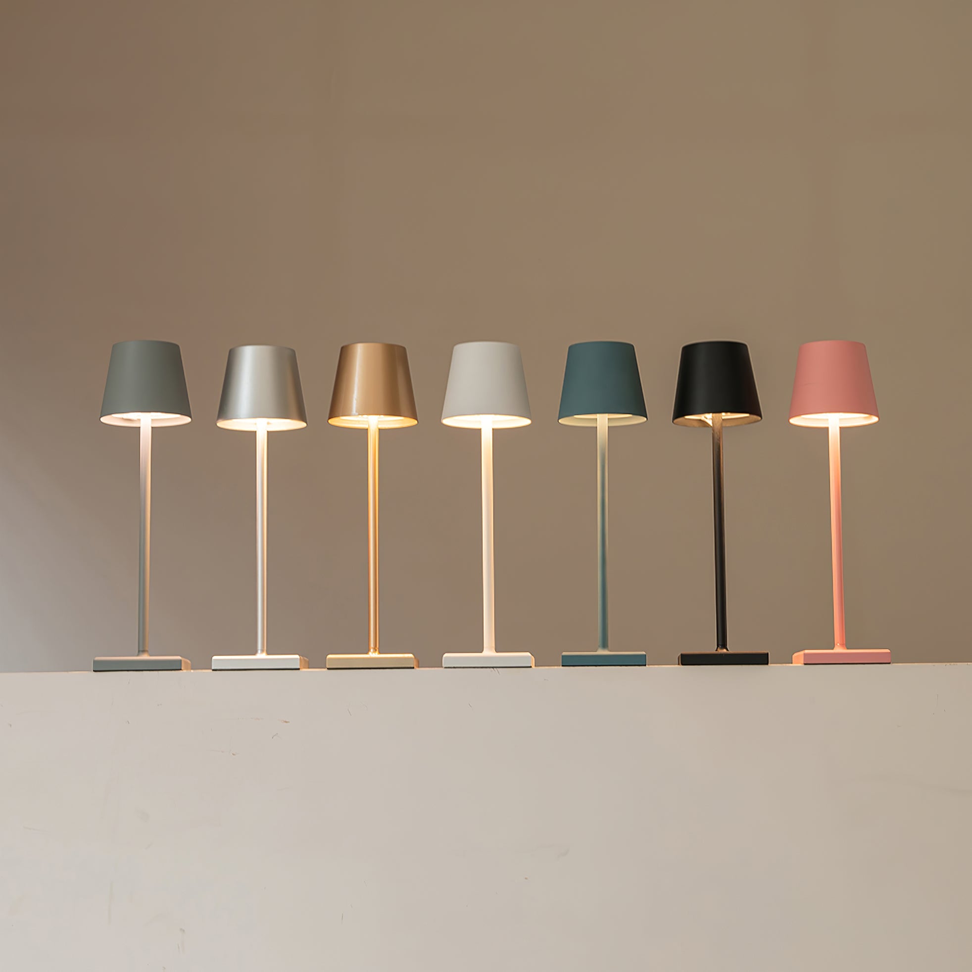 Portable LED Table Lamp Dimmable Metal Light for Indoor & Outdoor Use