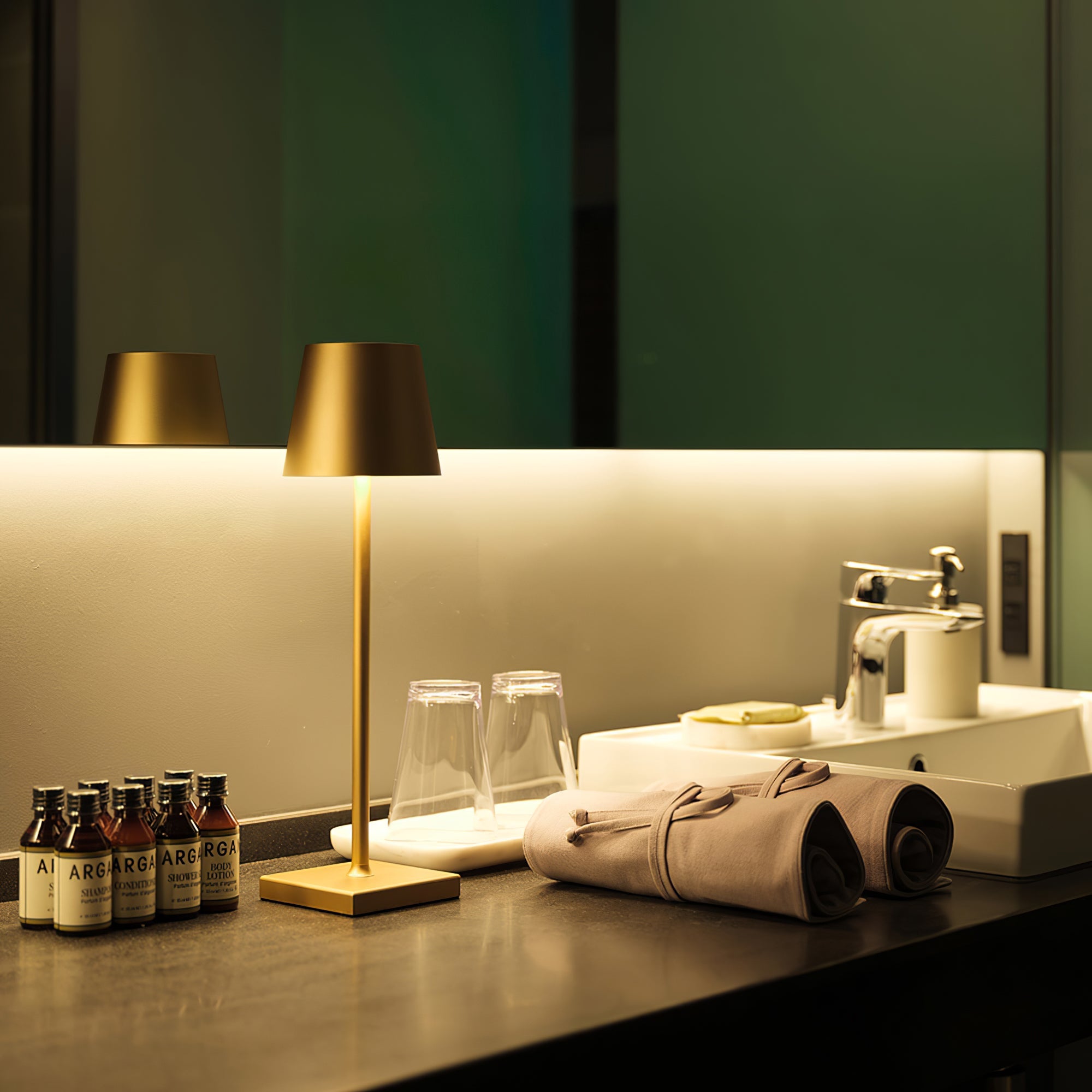 Portable LED Table Lamp Dimmable Metal Light for Indoor & Outdoor Use