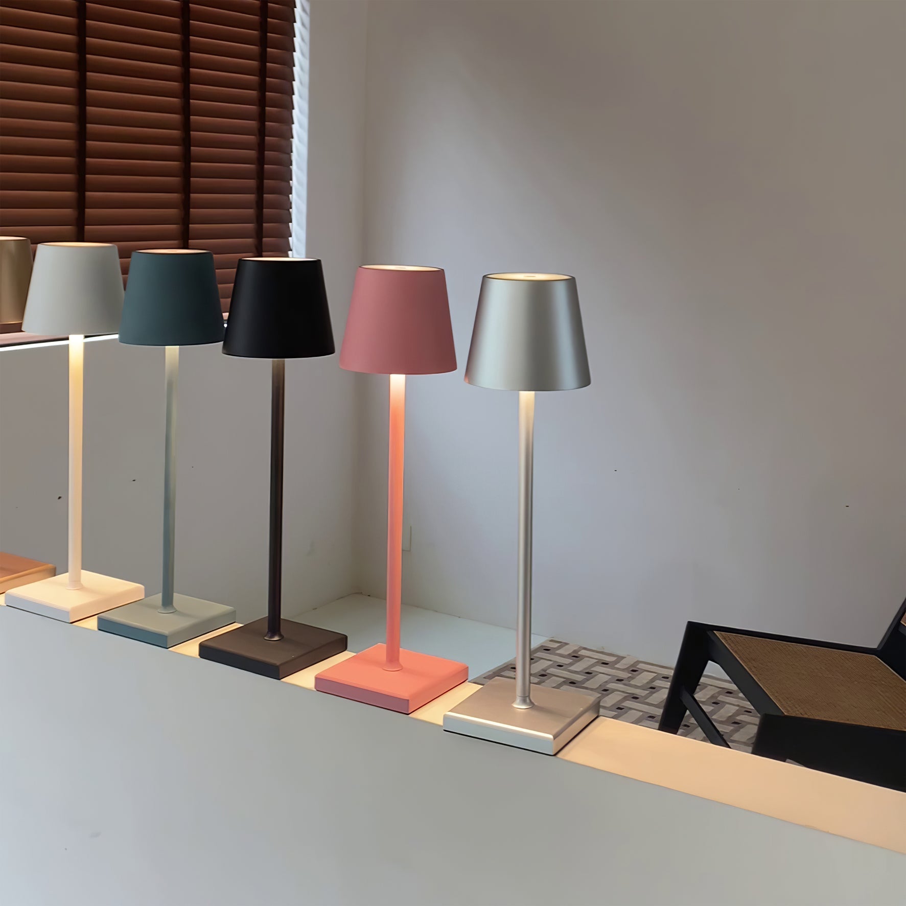 Portable LED Table Lamp Dimmable Metal Light for Indoor & Outdoor Use