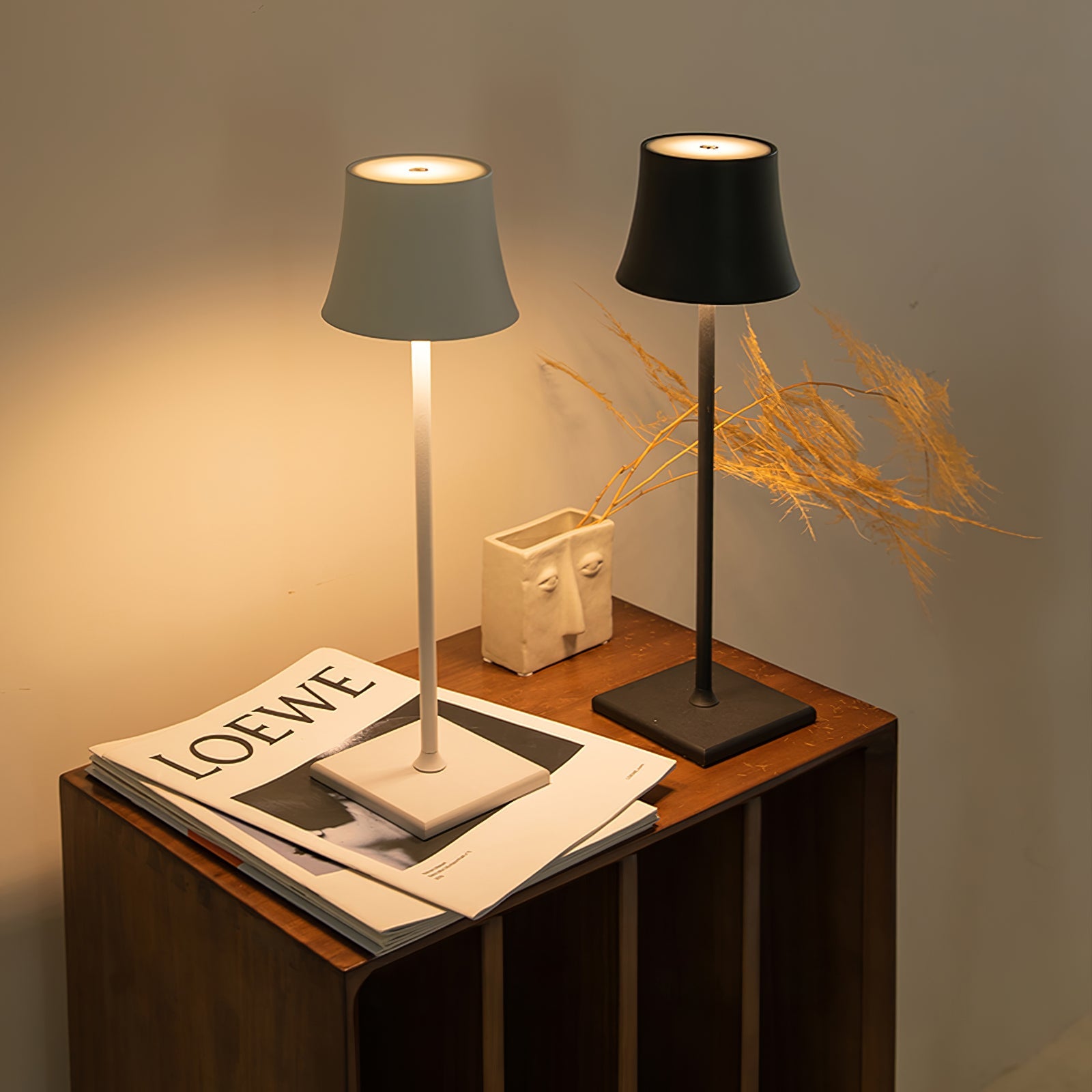Portable LED Table Lamp Dimmable Metal Light for Indoor & Outdoor Use
