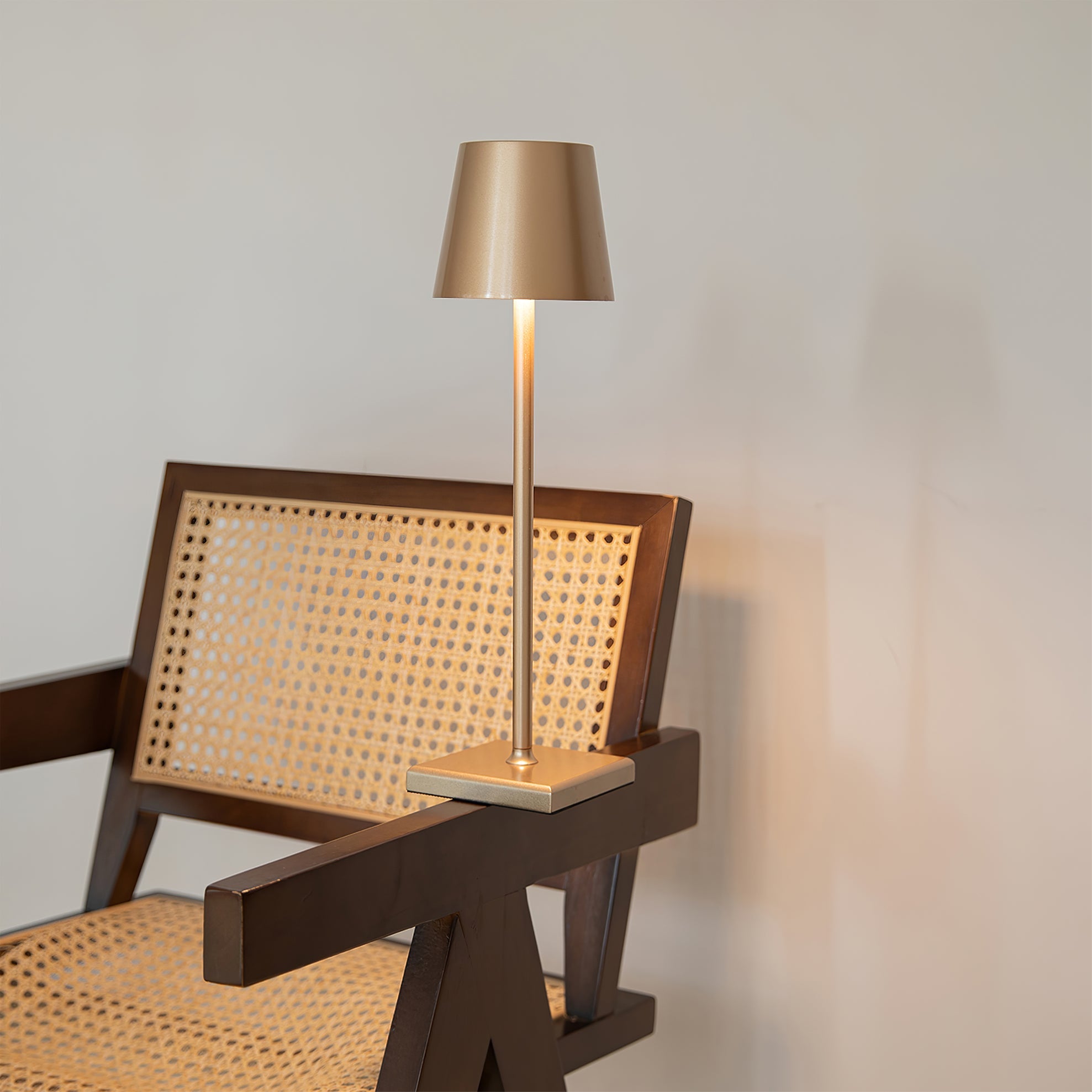 Portable LED Table Lamp Dimmable Metal Light for Indoor & Outdoor Use