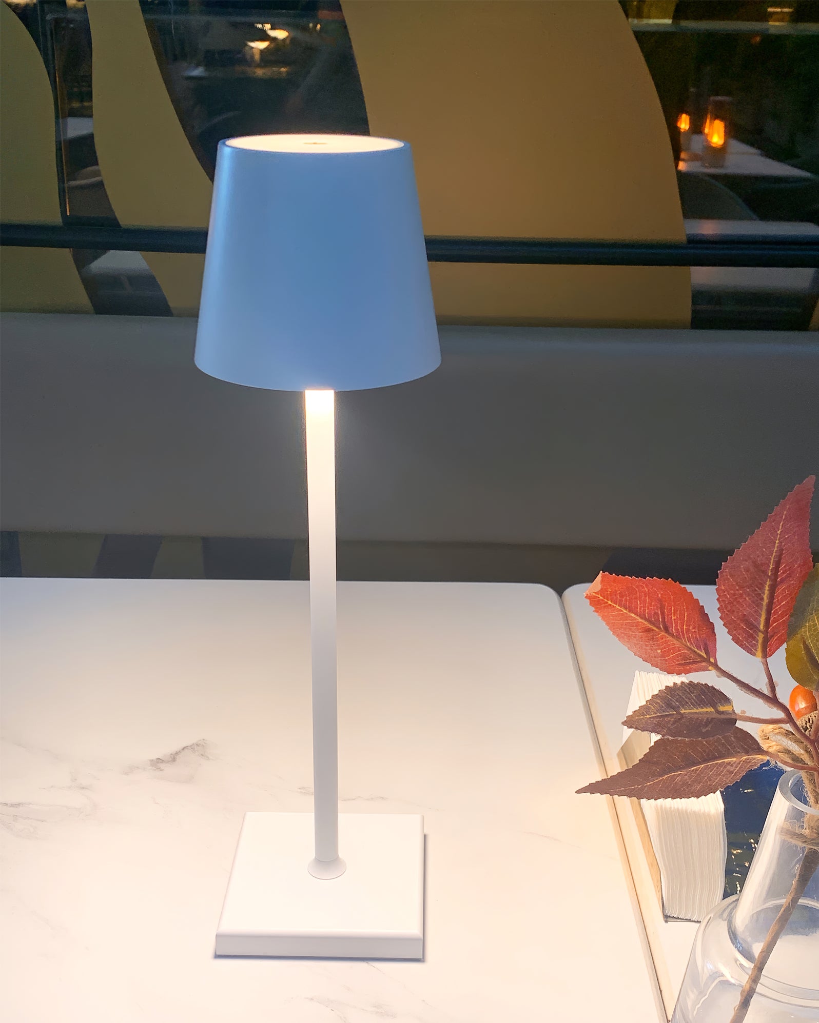 Portable LED Table Lamp Dimmable Metal Light for Indoor & Outdoor Use