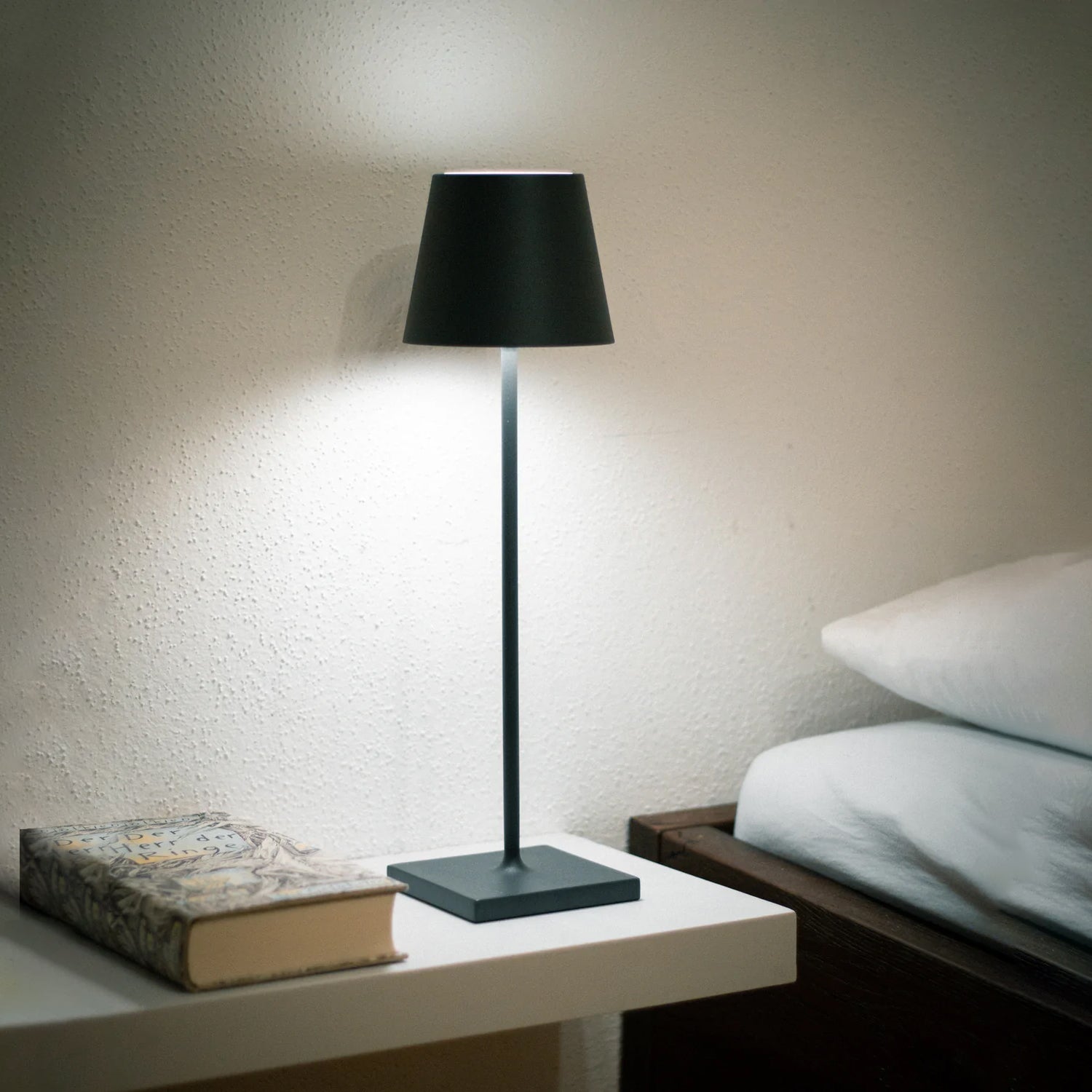 Portable LED Table Lamp Dimmable Metal Light for Indoor & Outdoor Use