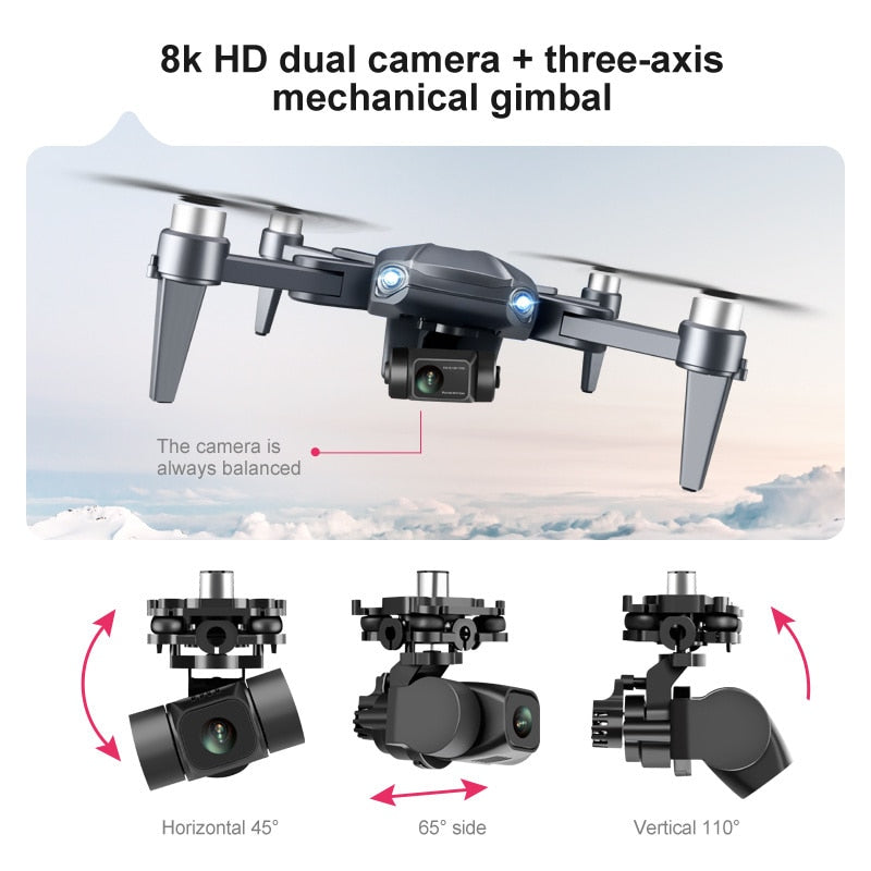 Aerial Camera Drone 8K Dual Lens, GPS Positioning, Stable Flight