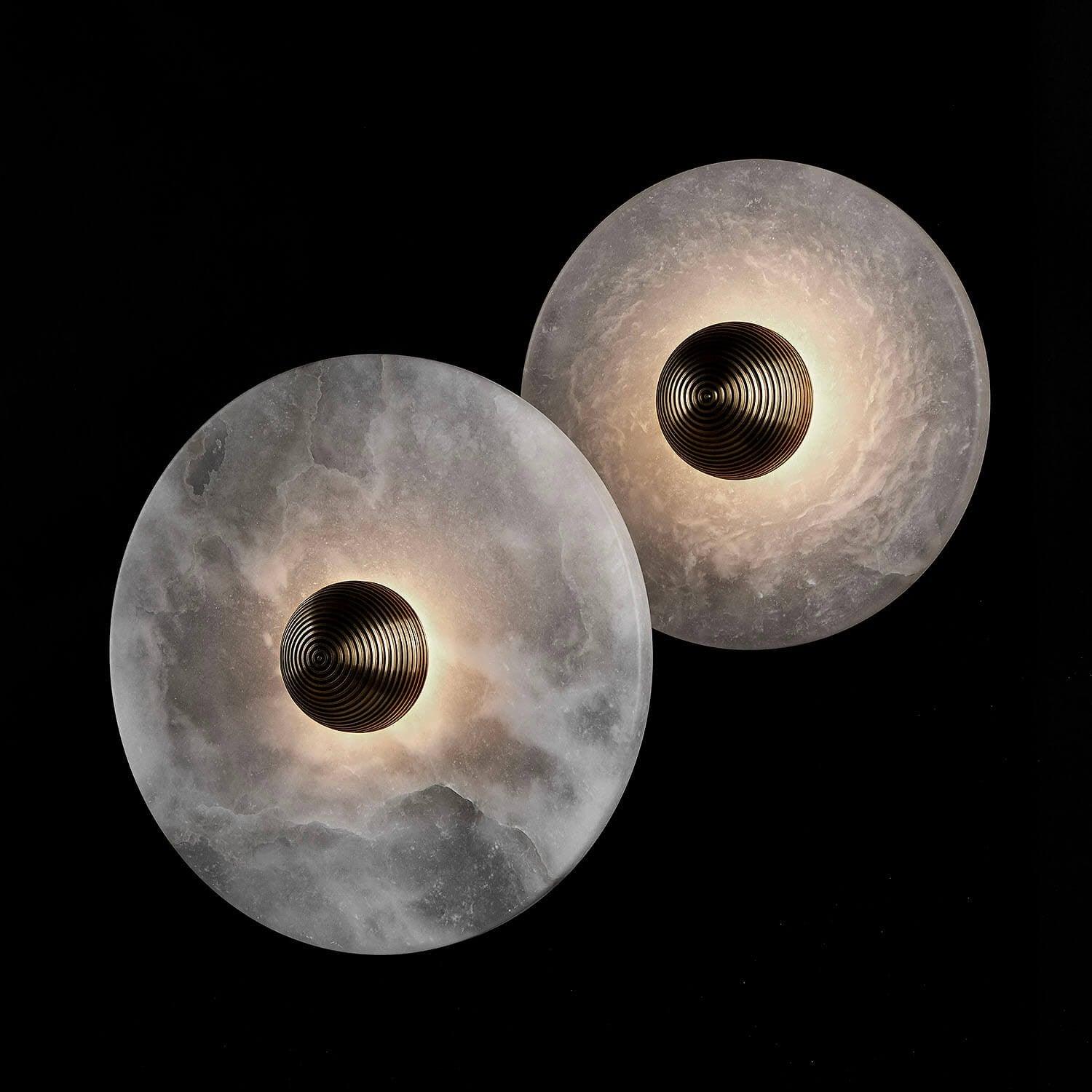 Alabaster LED Wall Light – Modern Round Flush Mount Fixture