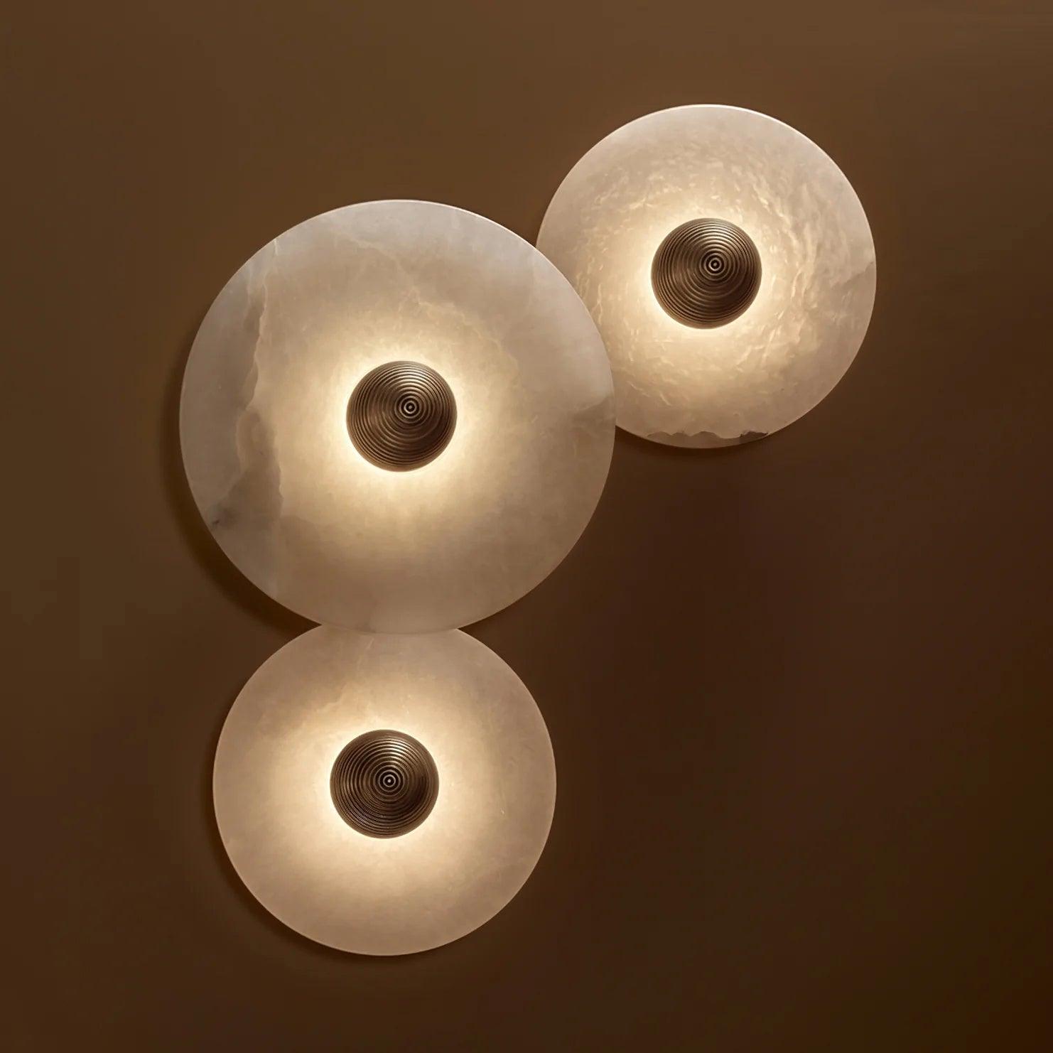 Alabaster LED Wall Light – Modern Round Flush Mount Fixture