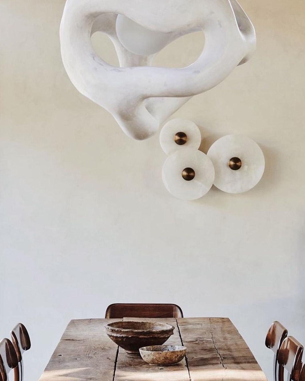 Alabaster LED Wall Light – Modern Round Flush Mount Fixture