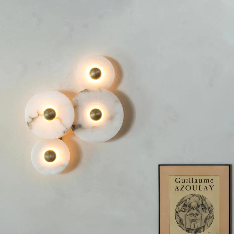 Alabaster LED Wall Light – Modern Round Flush Mount Fixture