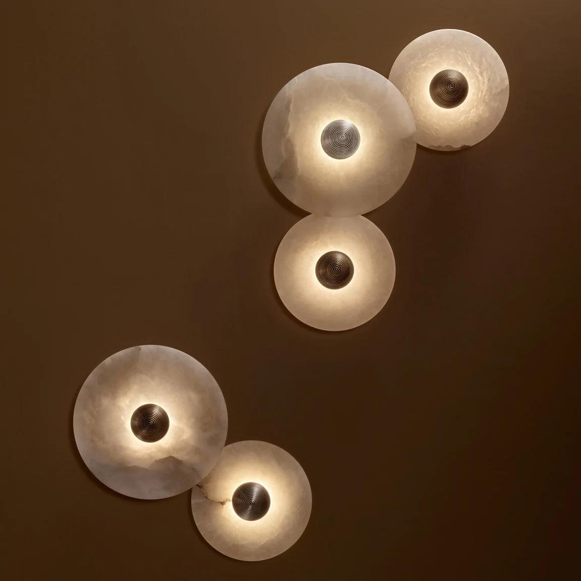 Alabaster LED Wall Light – Modern Round Flush Mount Fixture