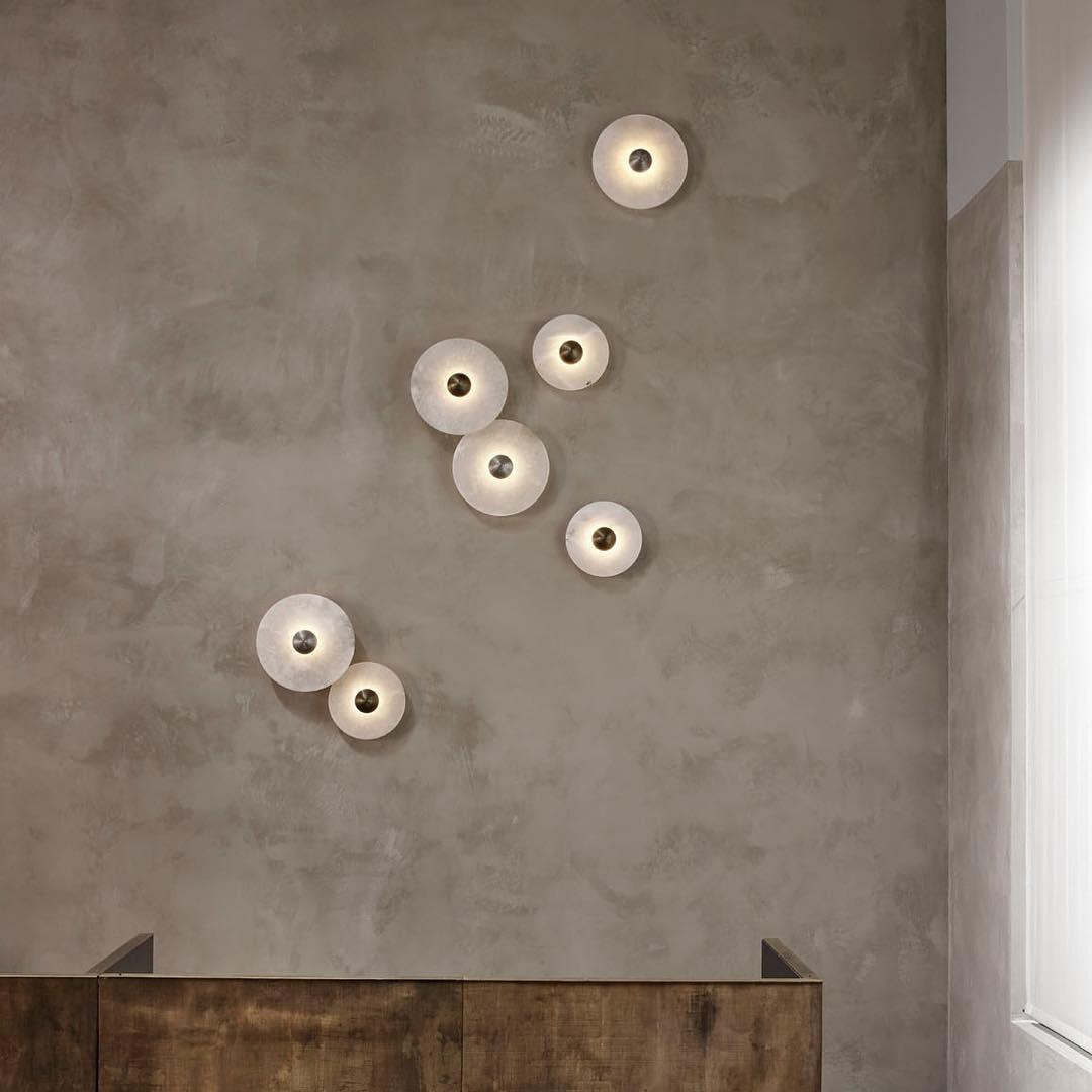 Alabaster LED Wall Light – Modern Round Flush Mount Fixture