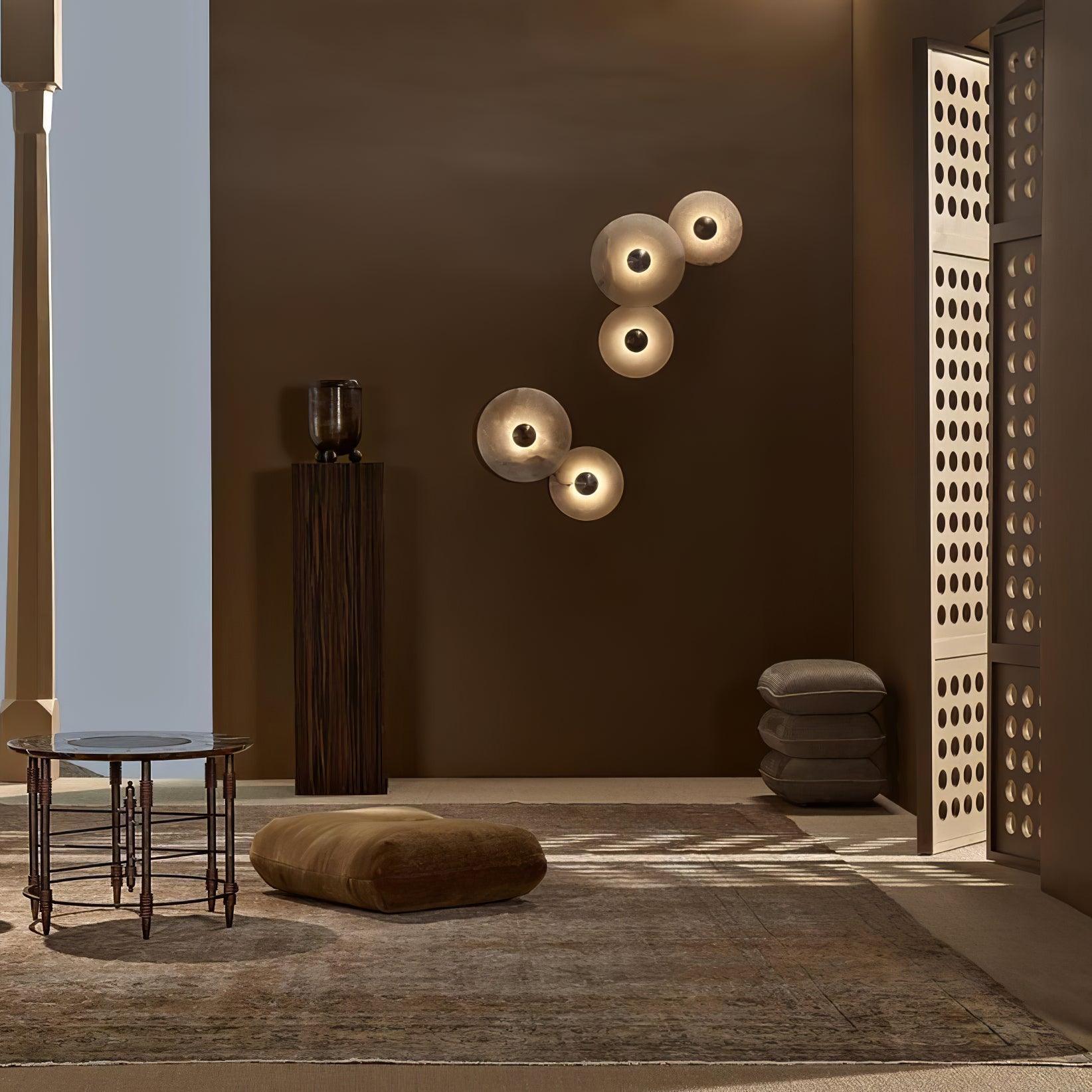 Alabaster LED Wall Light – Modern Round Flush Mount Fixture