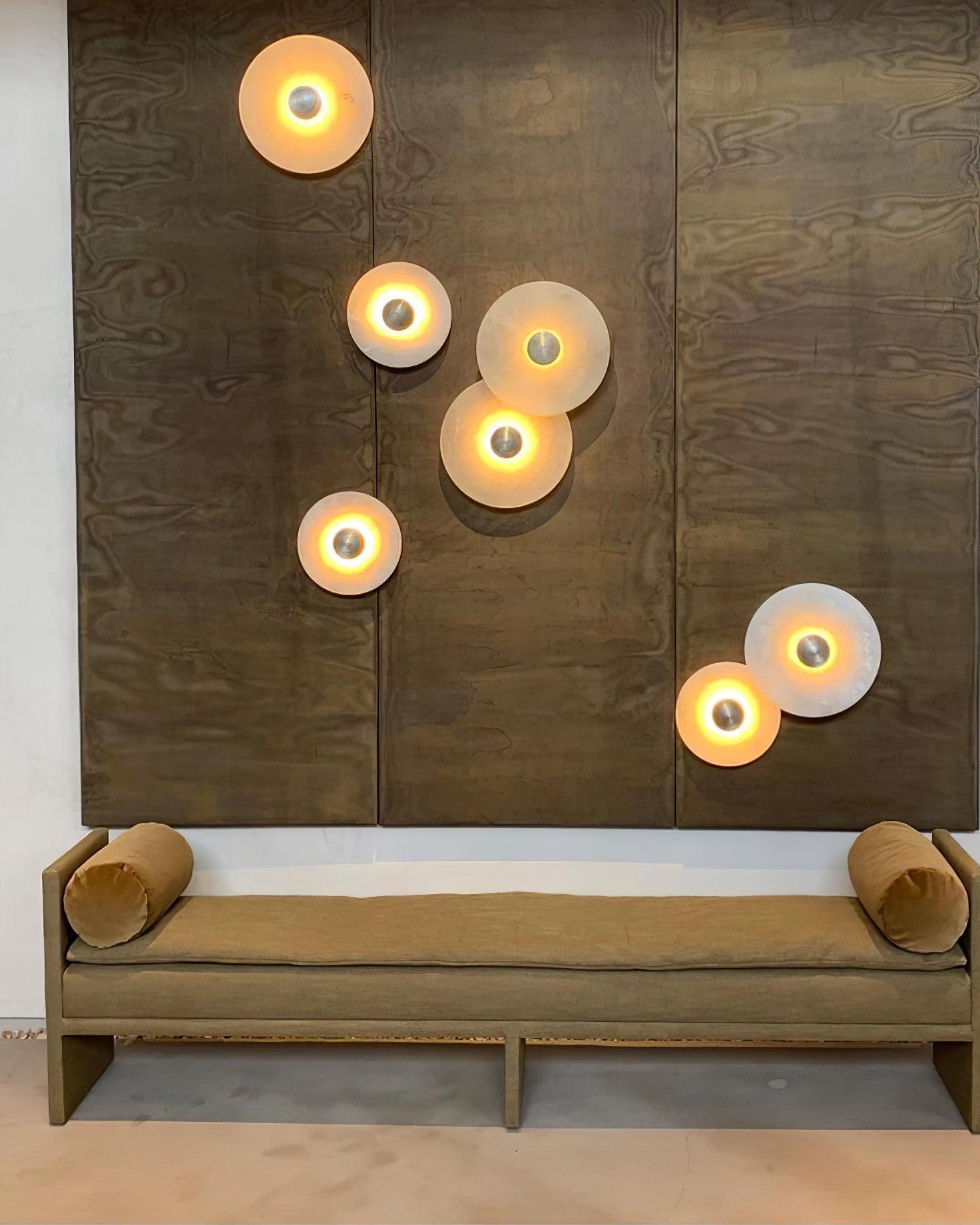 Alabaster LED Wall Light – Modern Round Flush Mount Fixture