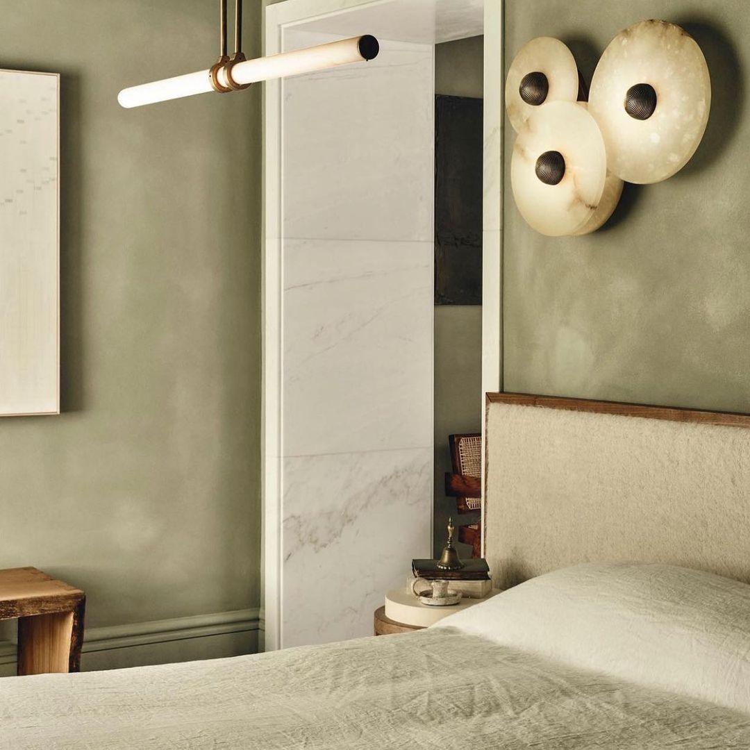 Alabaster LED Wall Light – Modern Round Flush Mount Fixture