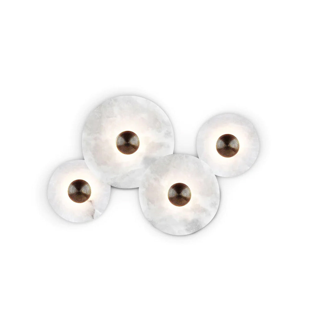 Alabaster LED Wall Light – Modern Round Flush Mount Fixture