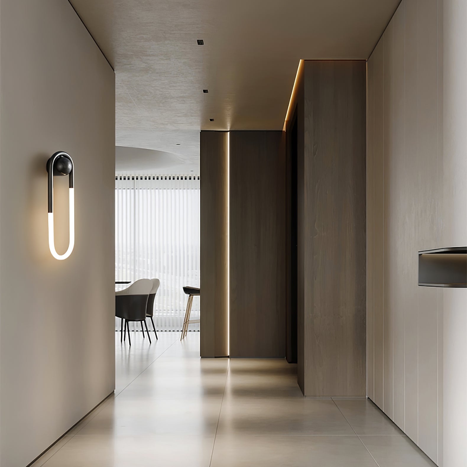 Modern LED Wall Light – Black Loop Design Indoor Fixture