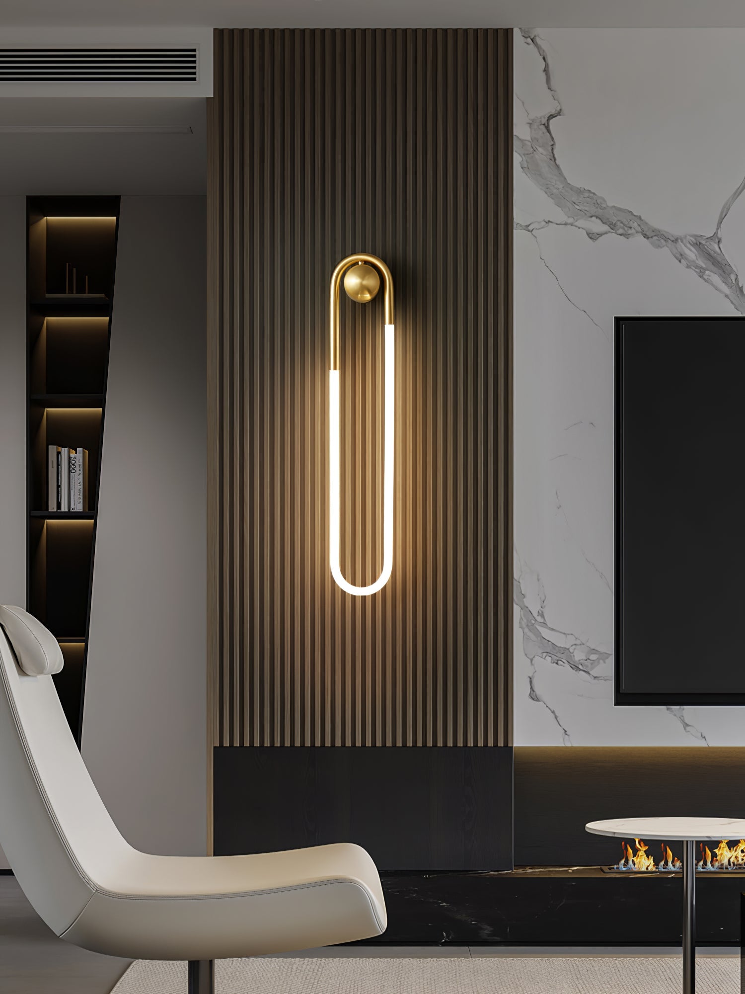 Modern LED Wall Light – Black Loop Design Indoor Fixture