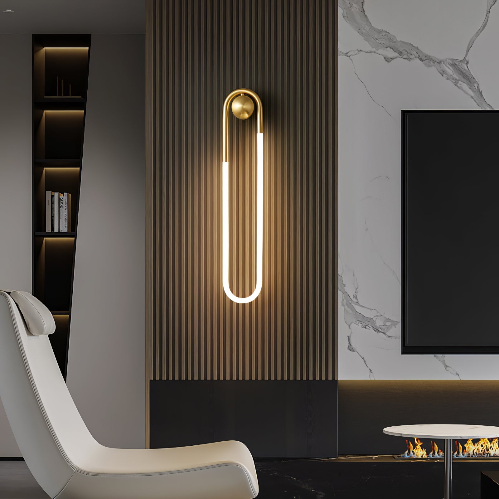 Modern LED Wall Light – Black Loop Design Indoor Fixture