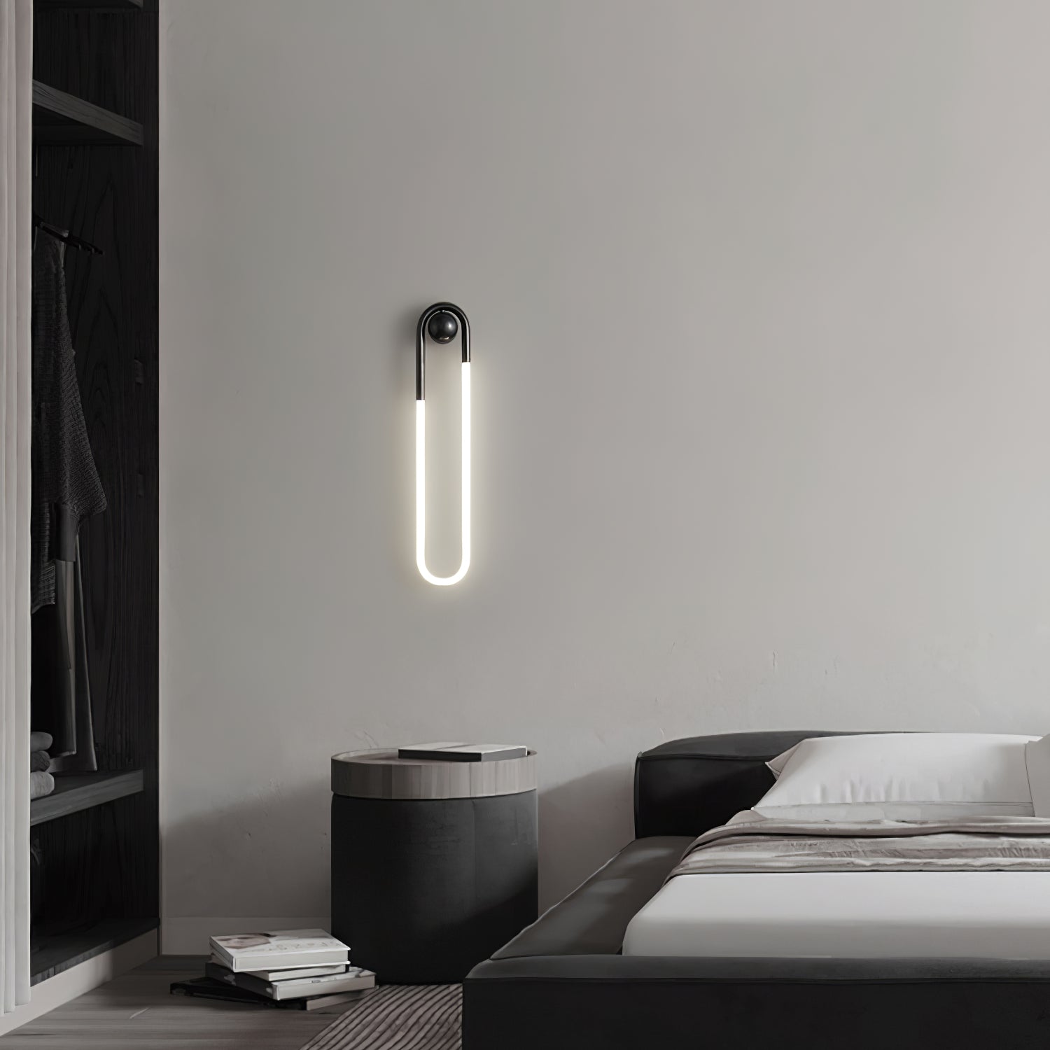 Modern LED Wall Light – Black Loop Design Indoor Fixture