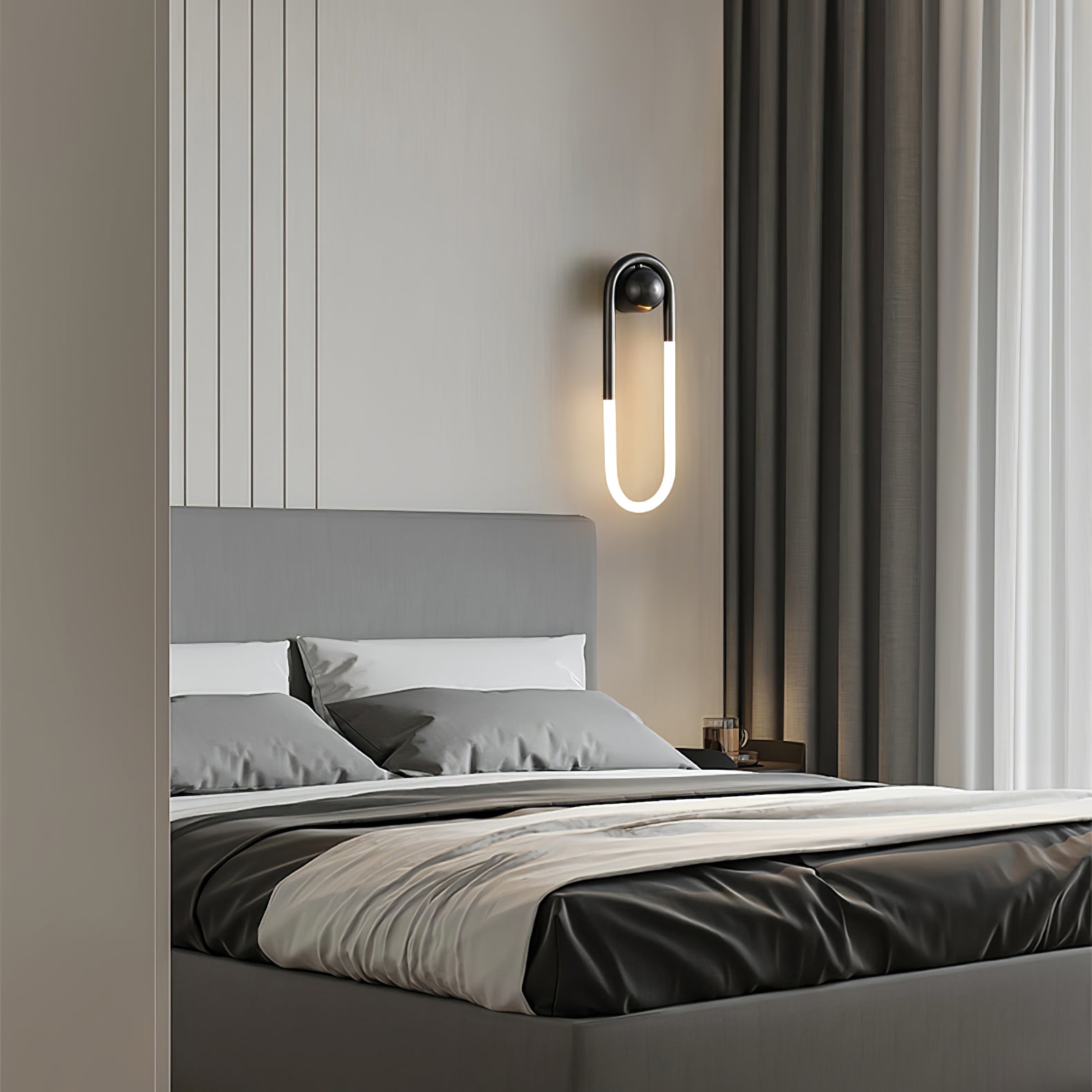 Modern LED Wall Light – Black Loop Design Indoor Fixture