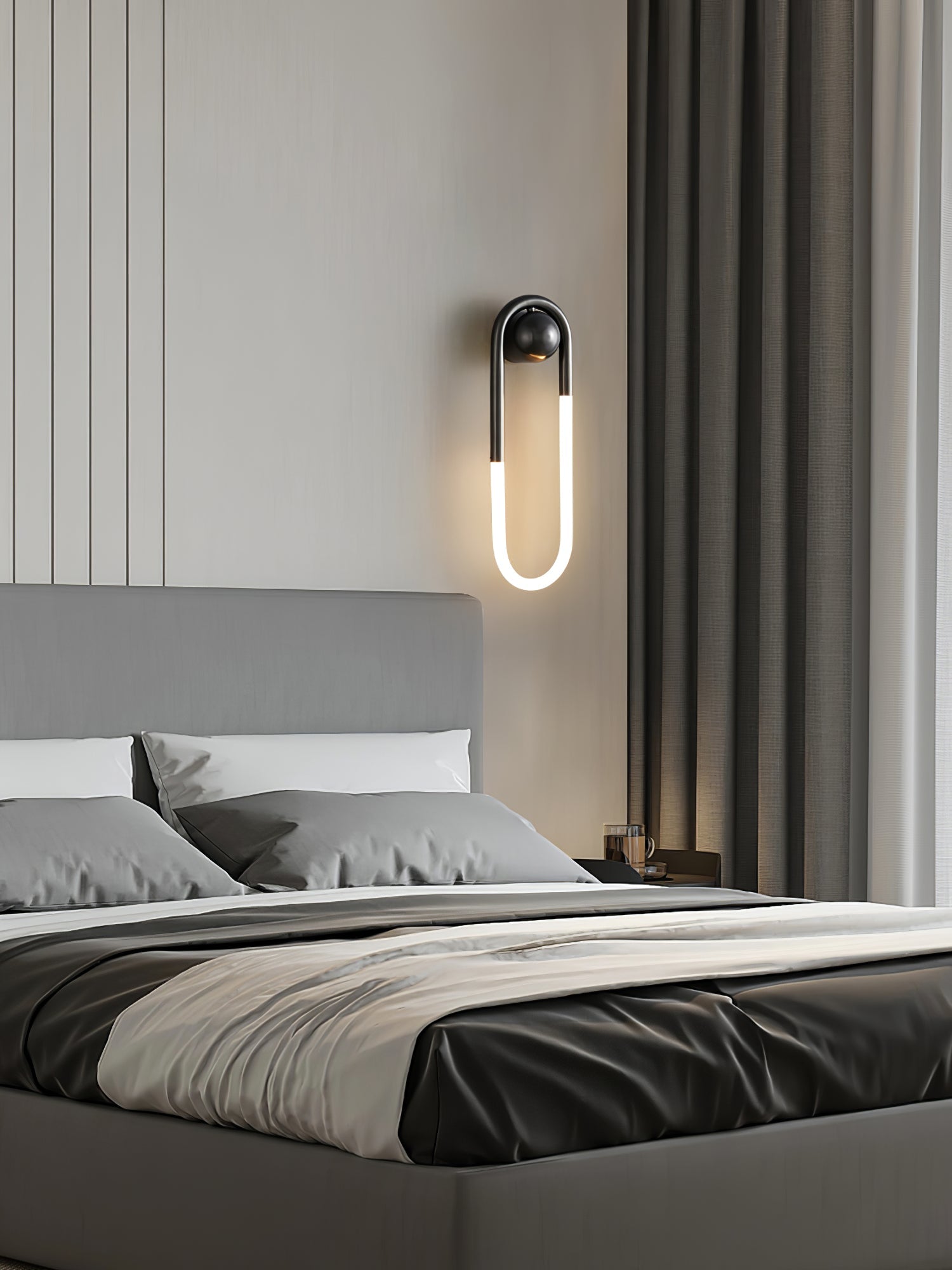 Modern LED Wall Light – Black Loop Design Indoor Fixture