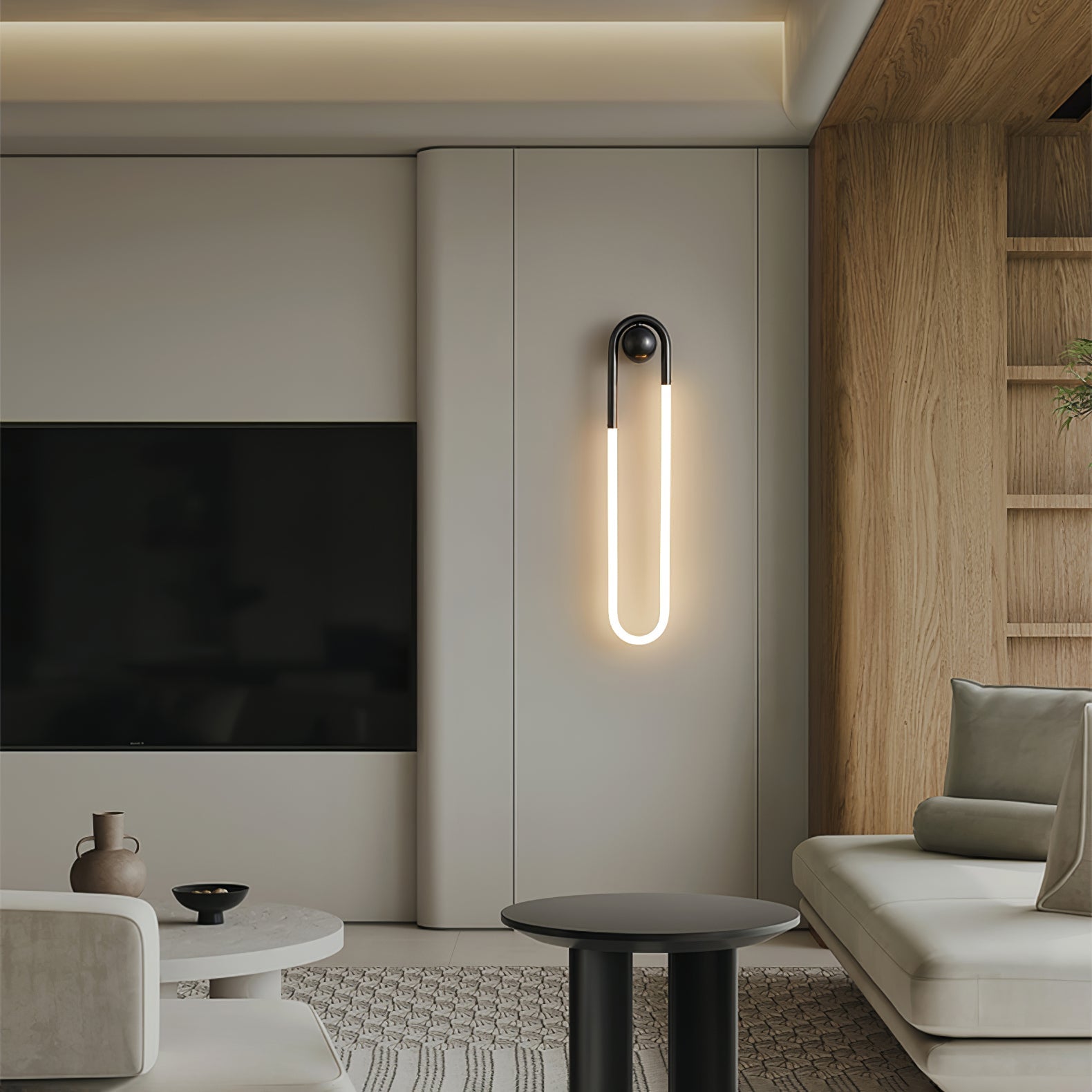 Modern LED Wall Light – Black Loop Design Indoor Fixture