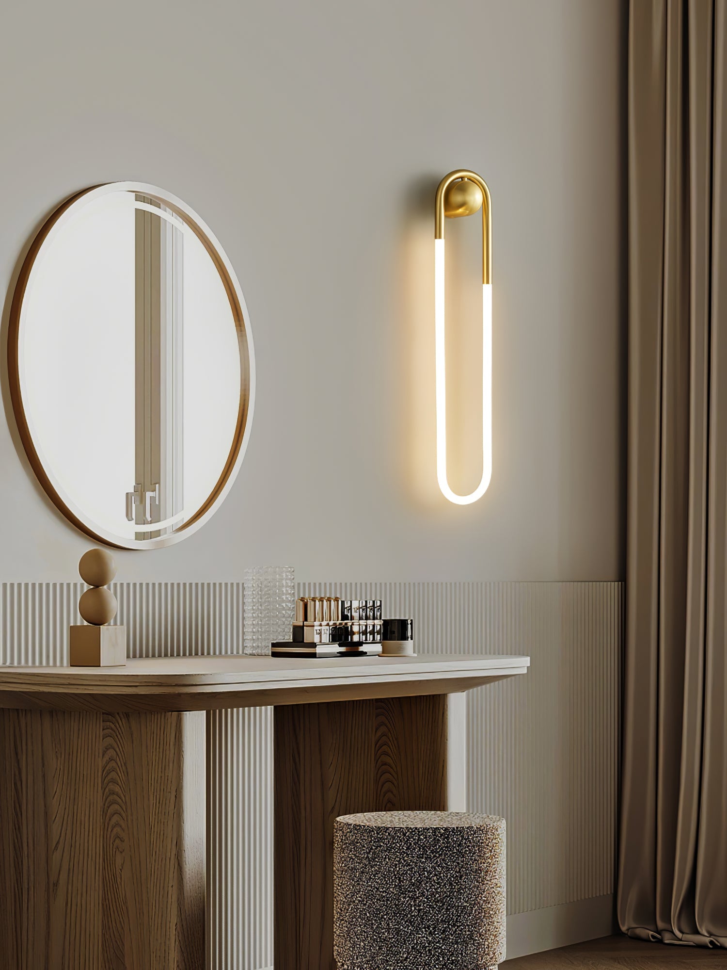 Modern LED Wall Light – Black Loop Design Indoor Fixture