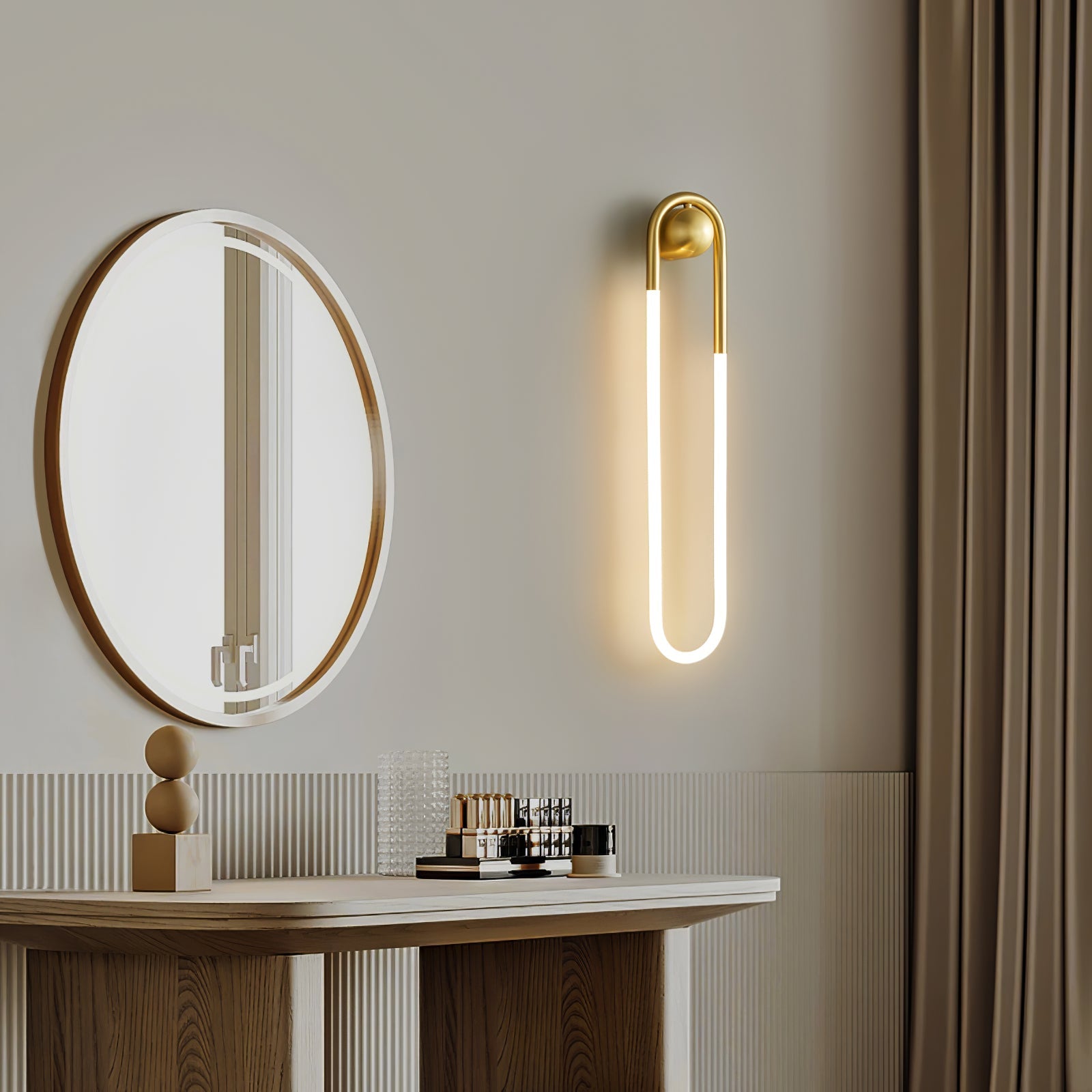 Modern LED Wall Light – Black Loop Design Indoor Fixture