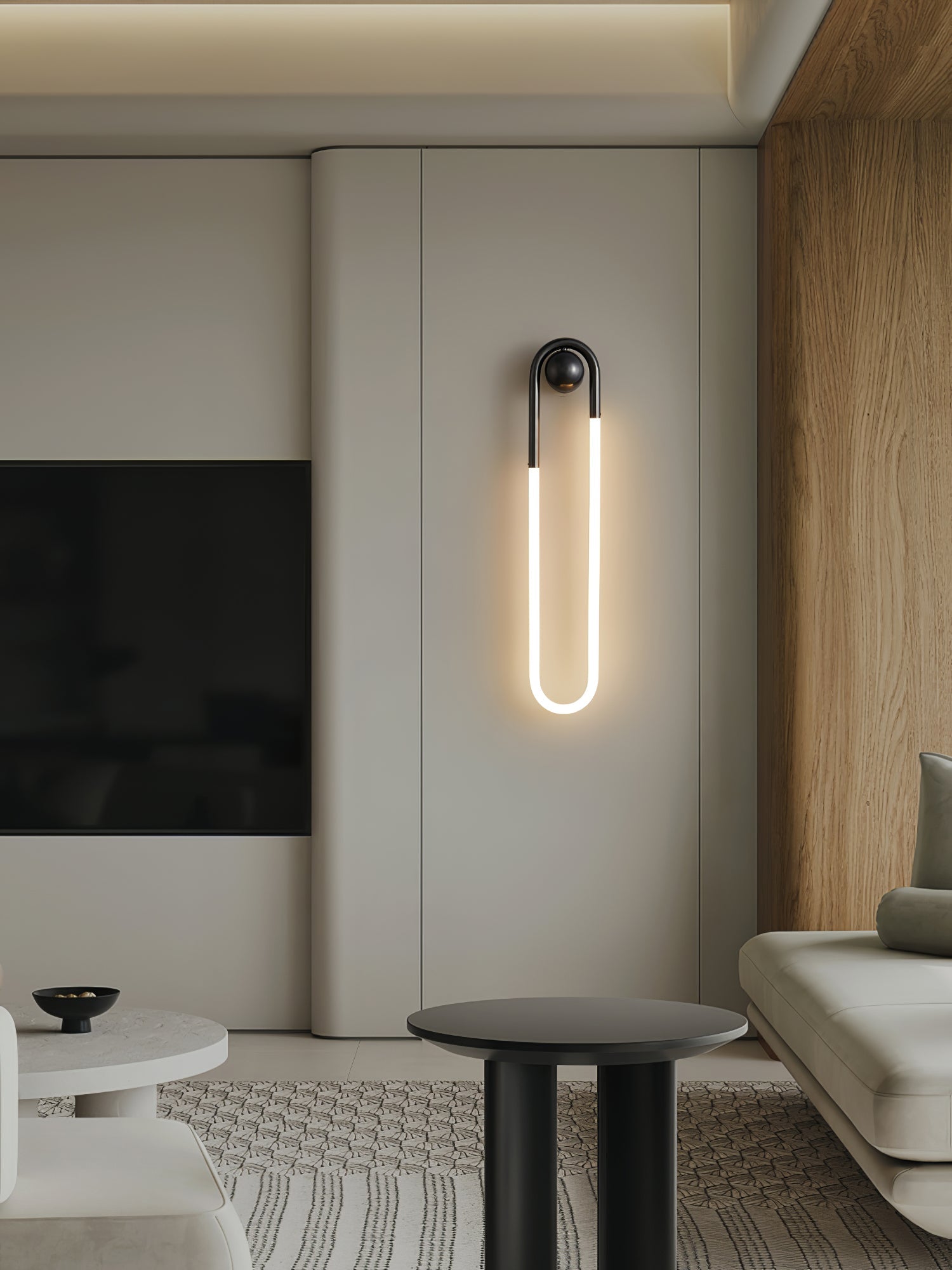 Modern LED Wall Light – Black Loop Design Indoor Fixture