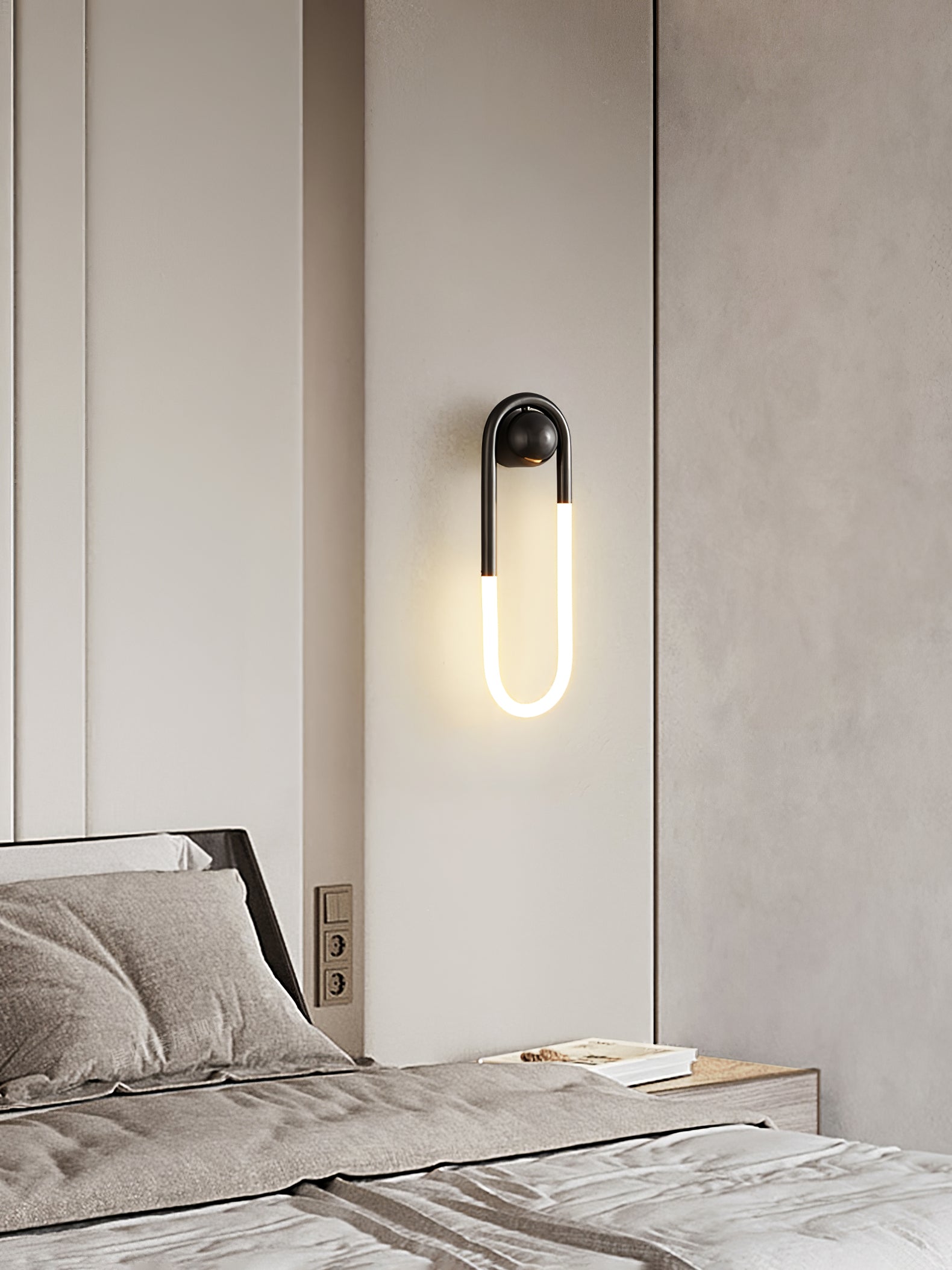 Modern LED Wall Light – Black Loop Design Indoor Fixture