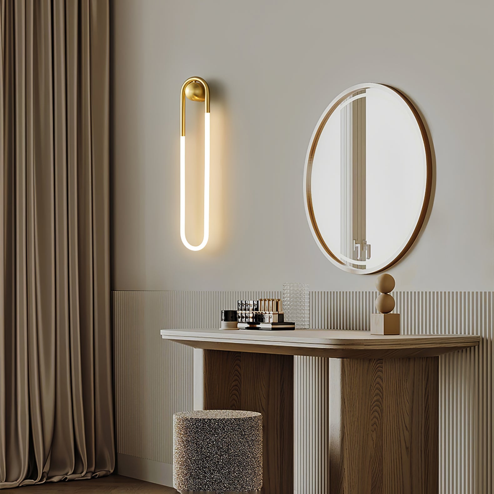 Modern LED Wall Light – Black Loop Design Indoor Fixture