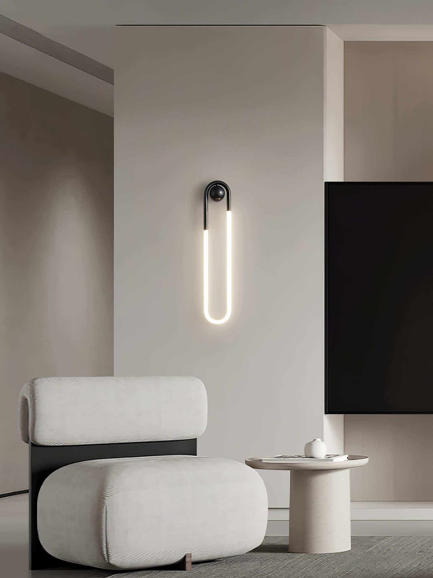 Modern LED Wall Light – Black Loop Design Indoor Fixture