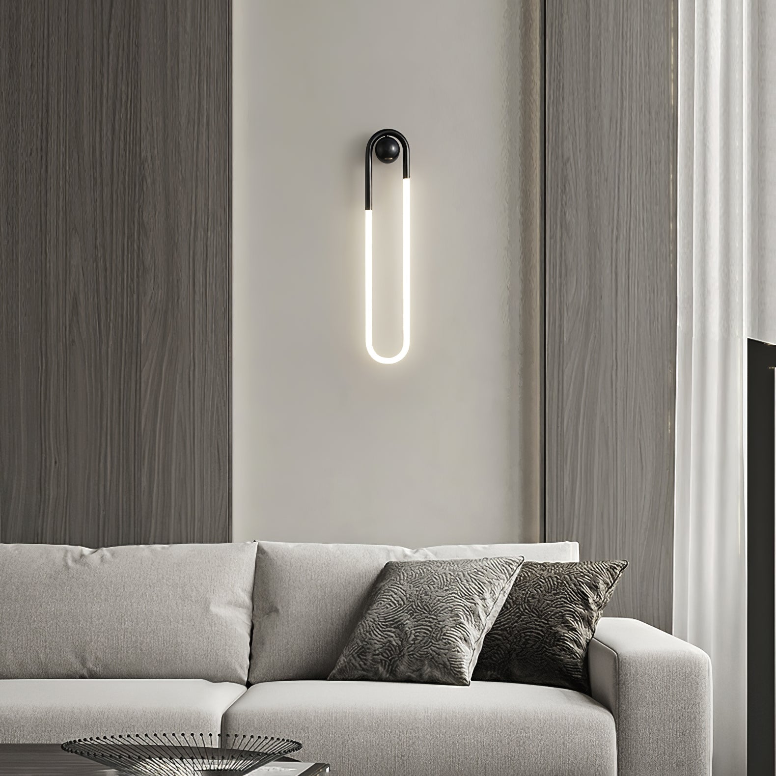 Modern LED Wall Light – Black Loop Design Indoor Fixture