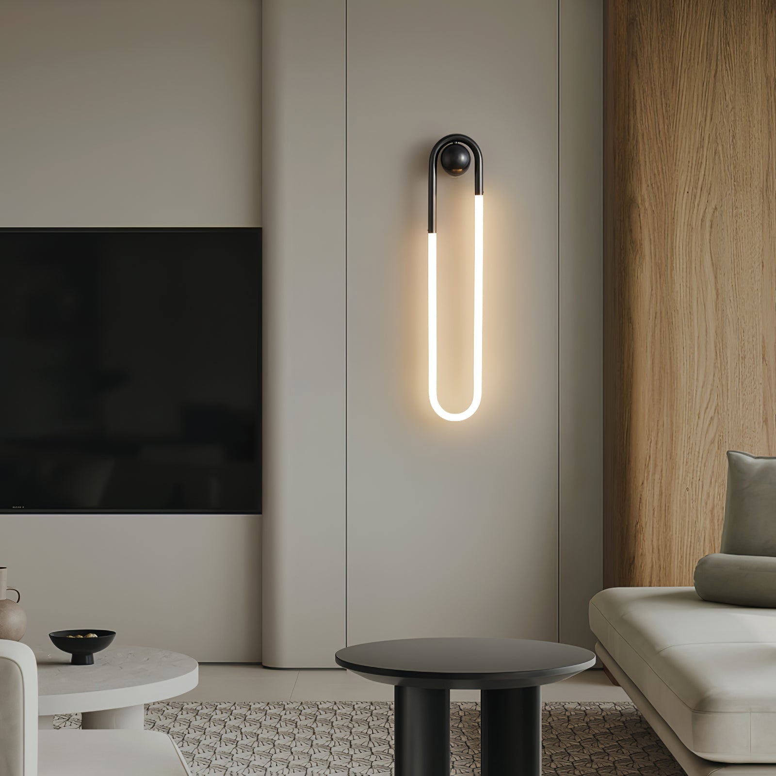 Modern LED Wall Light – Black Loop Design Indoor Fixture