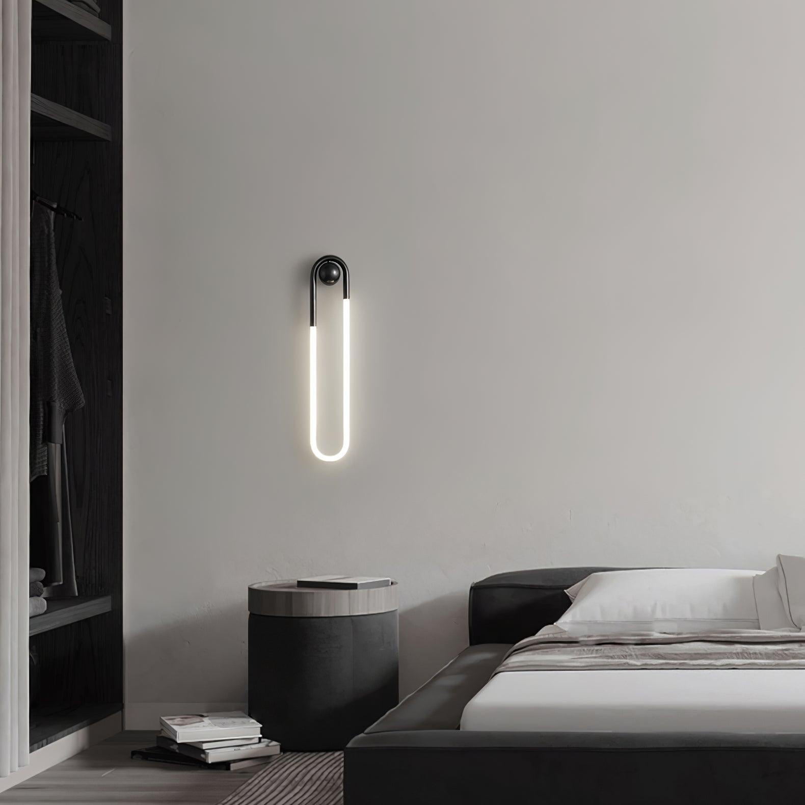 Modern LED Wall Light – Black Loop Design Indoor Fixture
