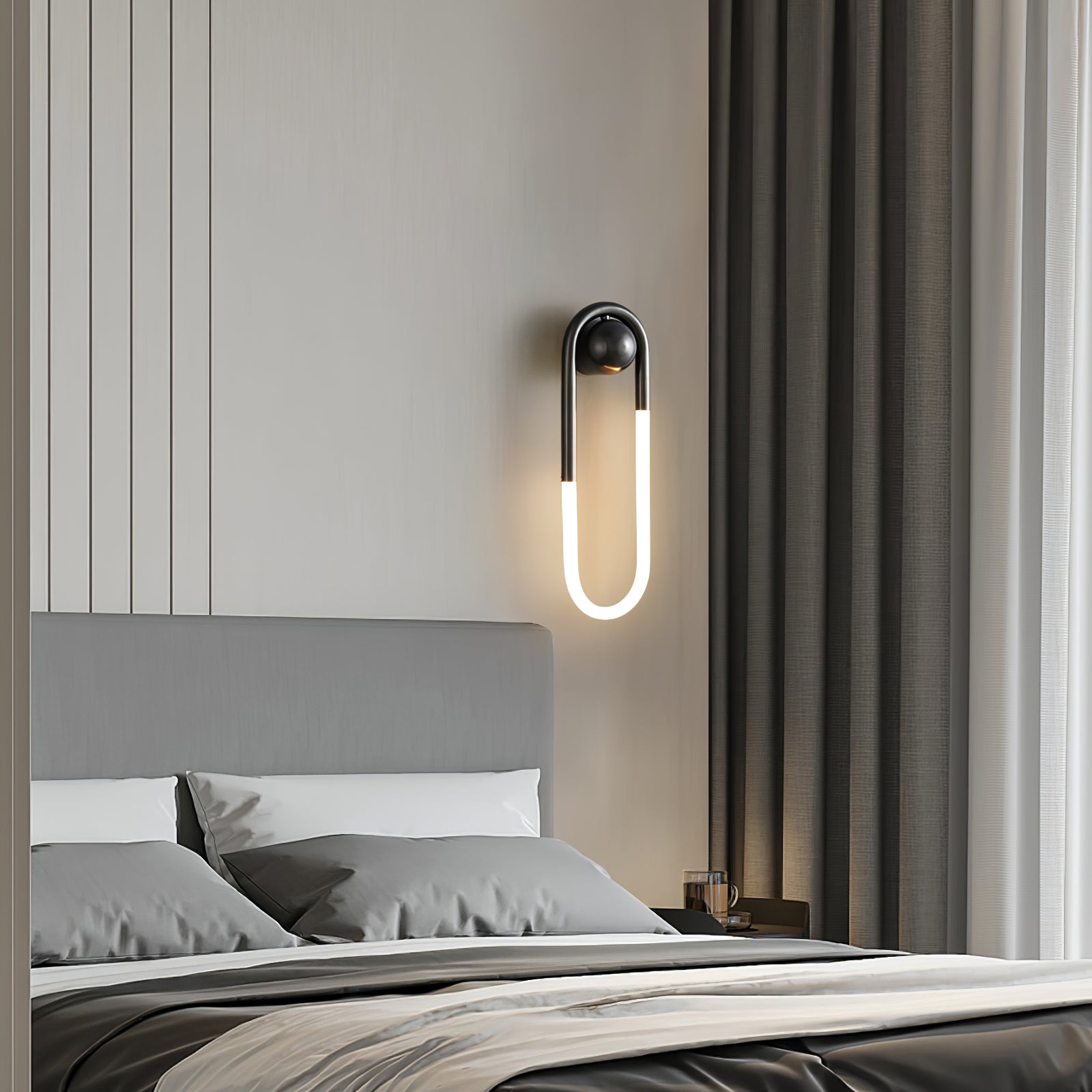 Modern LED Wall Light – Black Loop Design Indoor Fixture