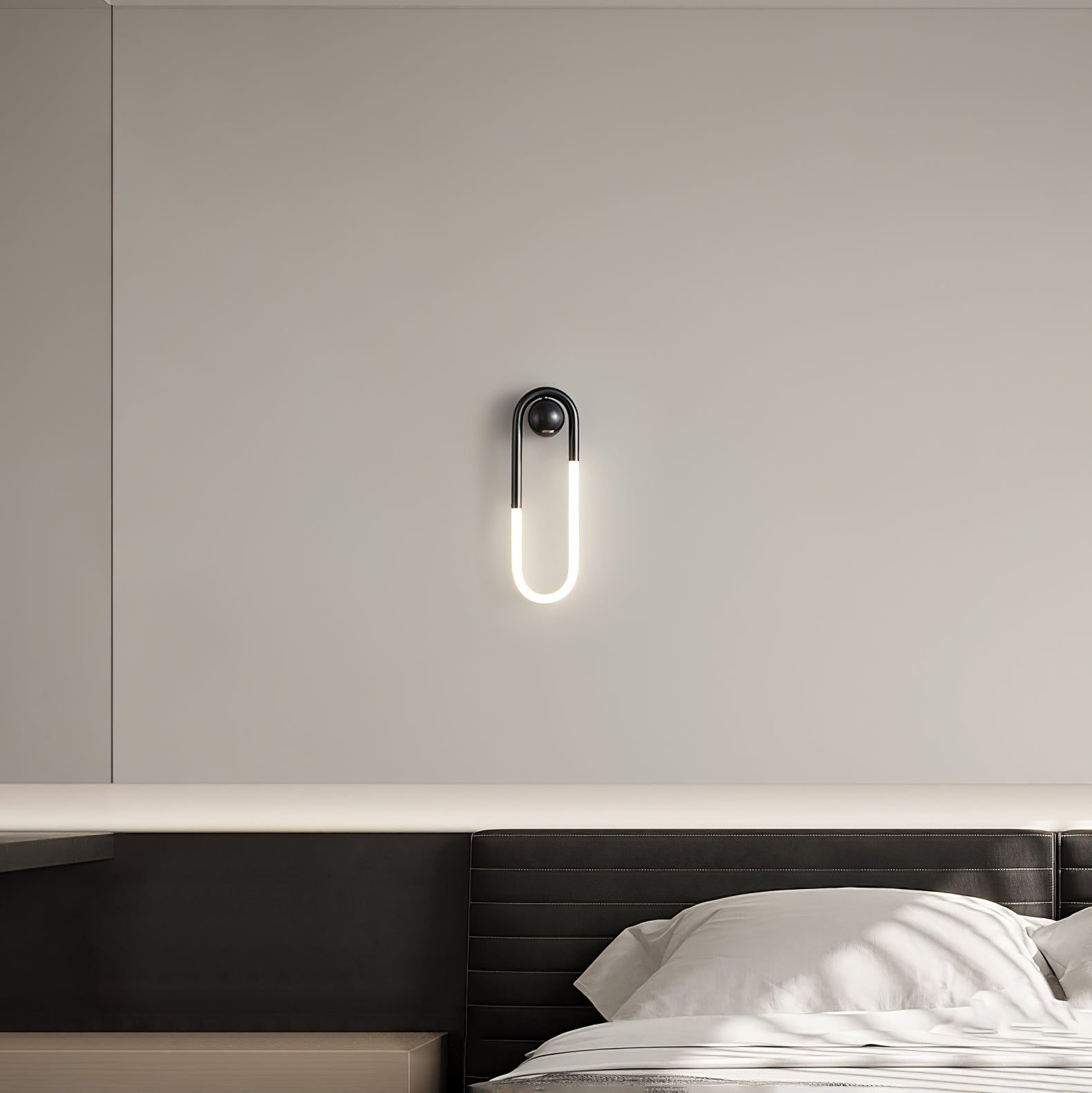 Modern LED Wall Light – Black Loop Design Indoor Fixture
