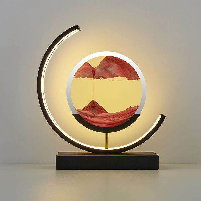 LED Sandscape Table Lamps for Living Rooms Flowing Sand Art with Adjustable Light