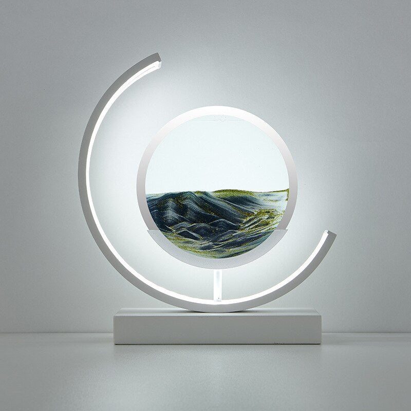 LED Sandscape Table Lamps for Living Rooms Flowing Sand Art with Adjustable Light
