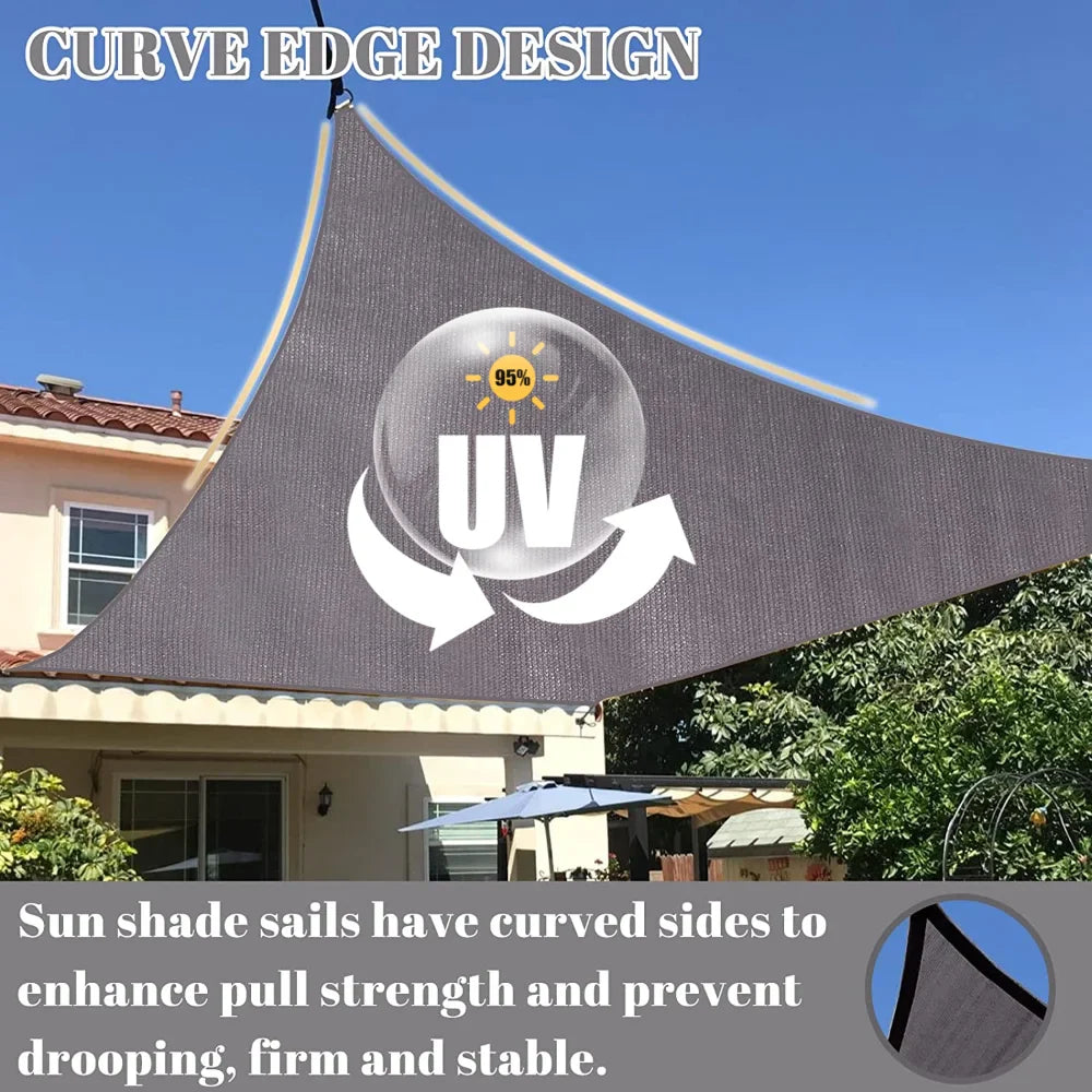 Waterproof Rectangular Sun Shade Sail UV Protection Garden Cover