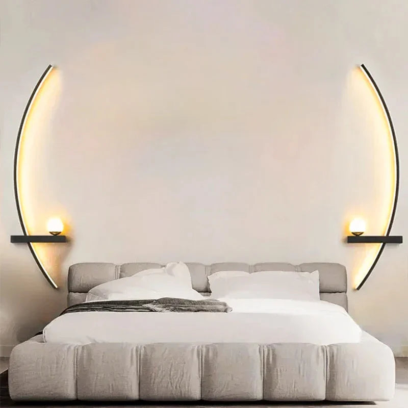 LumaArc modern wall lamp with LED accent
