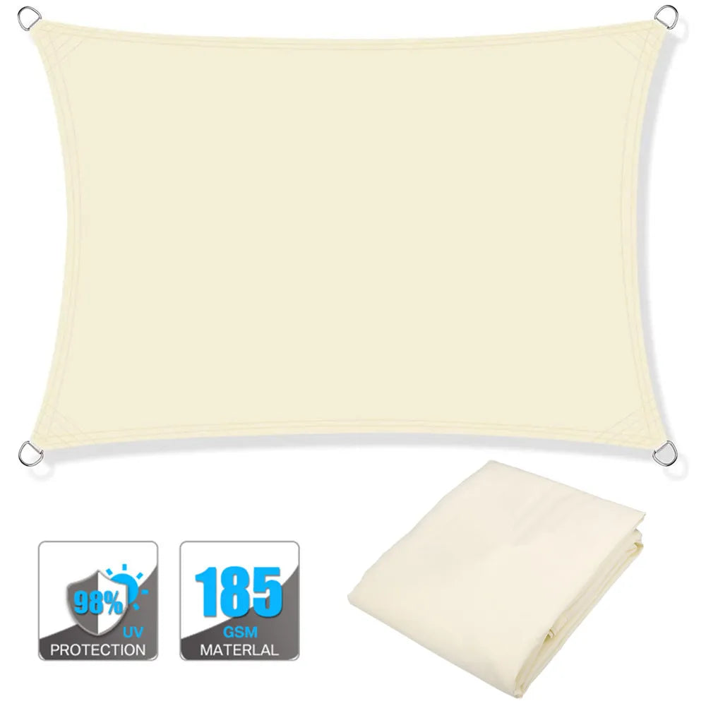 Waterproof Rectangular Sun Shade Sail UV Protection Garden Cover