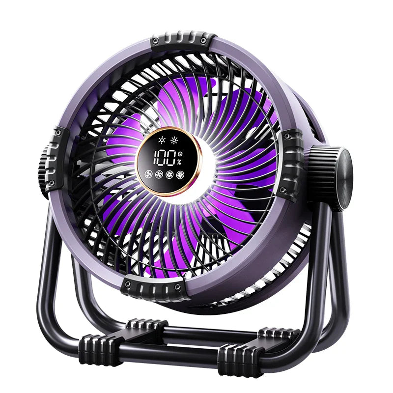 Oplaadbare kampeerventilator met ledverlichting