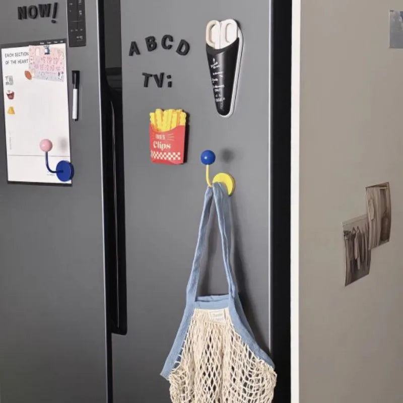 Magnetic Wooden Wall Hook Retro Metal Ball Holder for Kitchen & Entryway