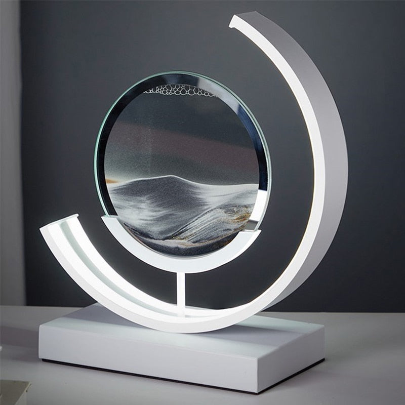 LED Sandscape Table Lamps for Living Rooms Flowing Sand Art with Adjustable Light