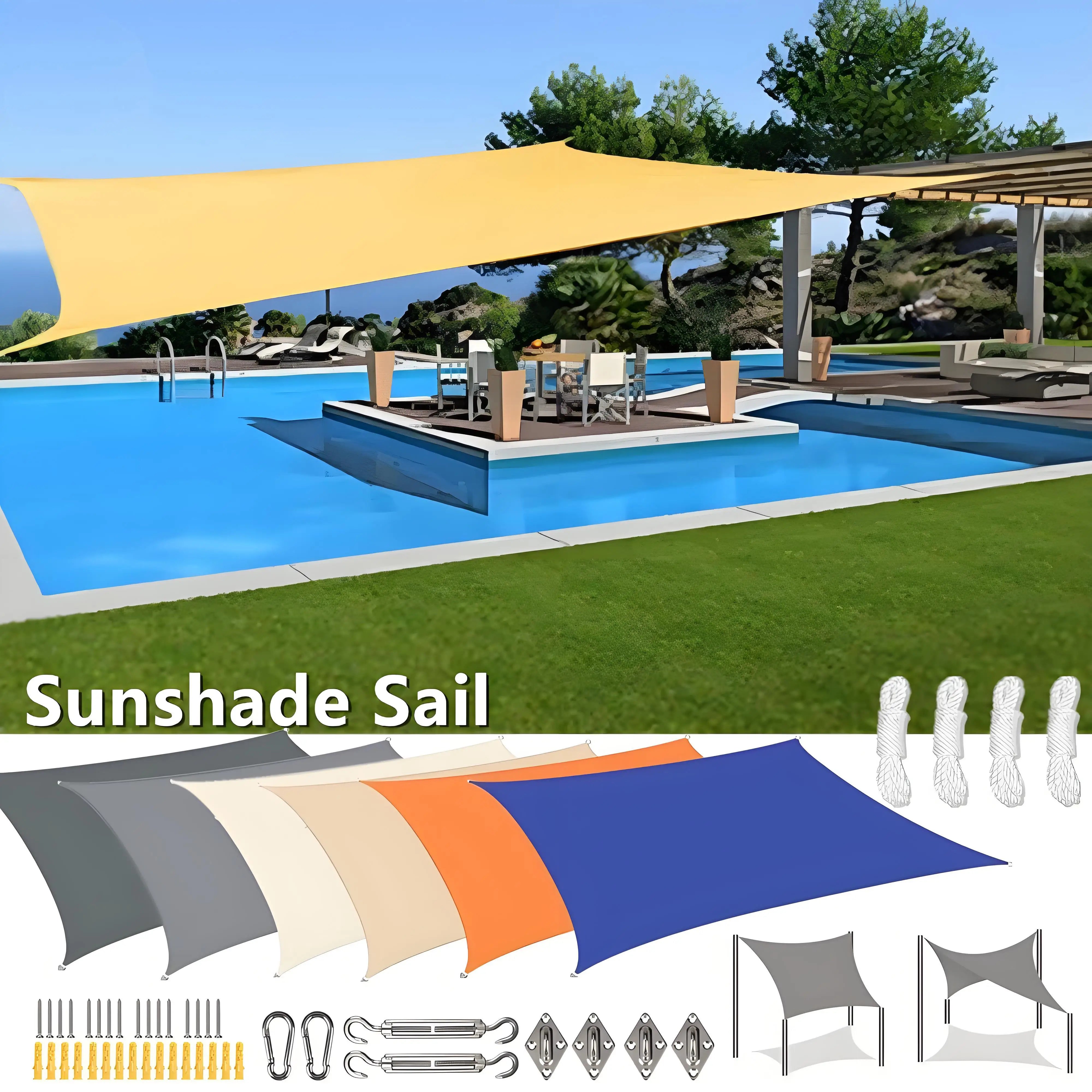 Waterproof Rectangular Sun Shade Sail UV Protection Garden Cover